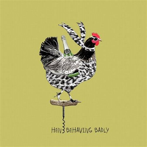 Greetings Card Hens Behaving Badly Out And About 
