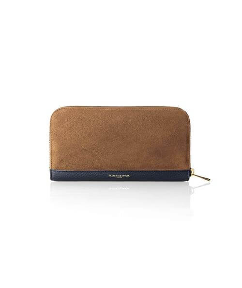 Tan and Navy Salisbury Purse