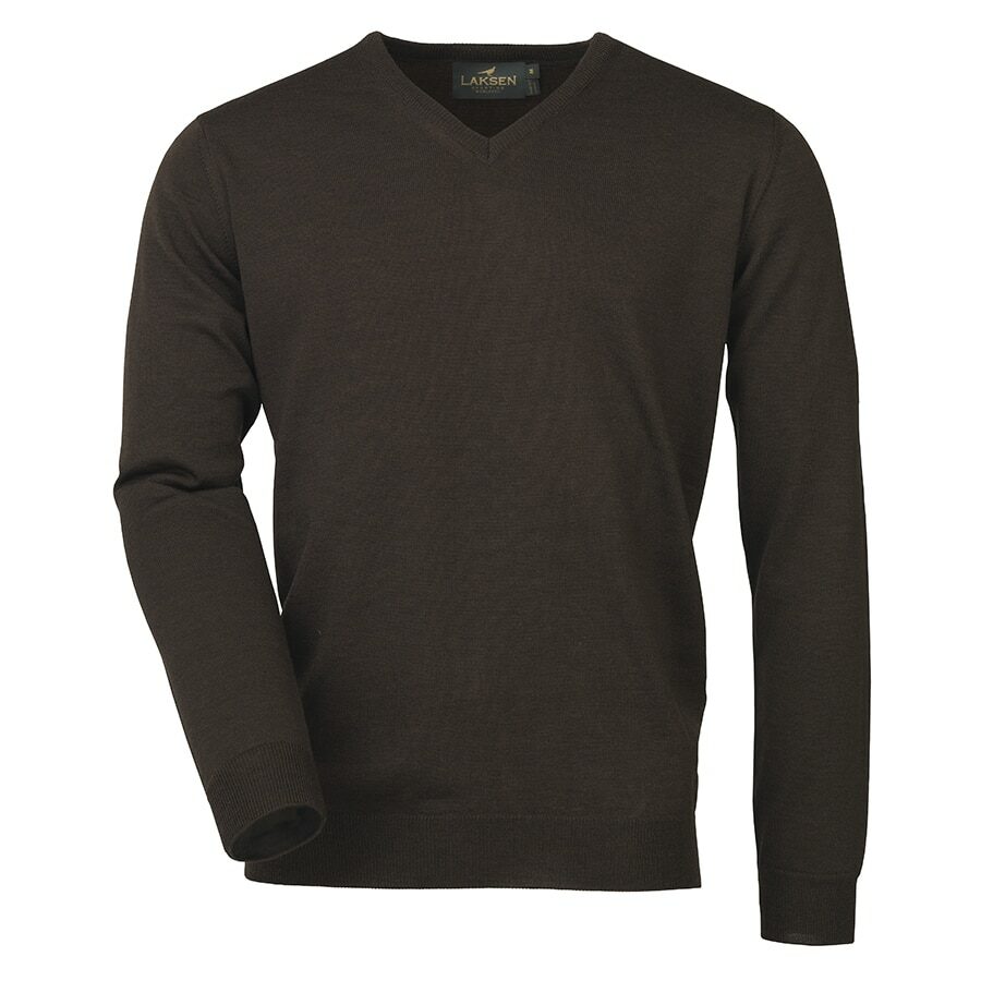 Sussex V-Neck Sweater in Chocolate