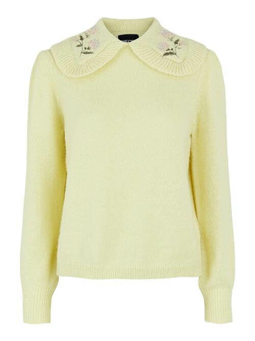 Enya collar jumper in yellow