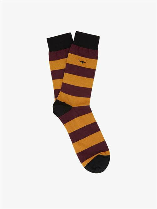 Nelson Sock – Orange/Burgundy