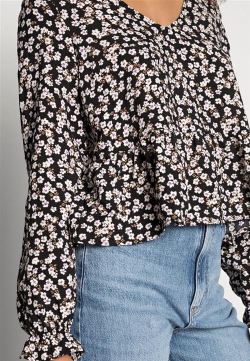 Salina top in black floral