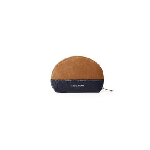 Chiltern Coin Purse in Tan and Navy