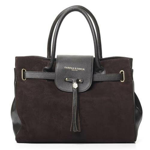 Windsor Chocolate suede handbag