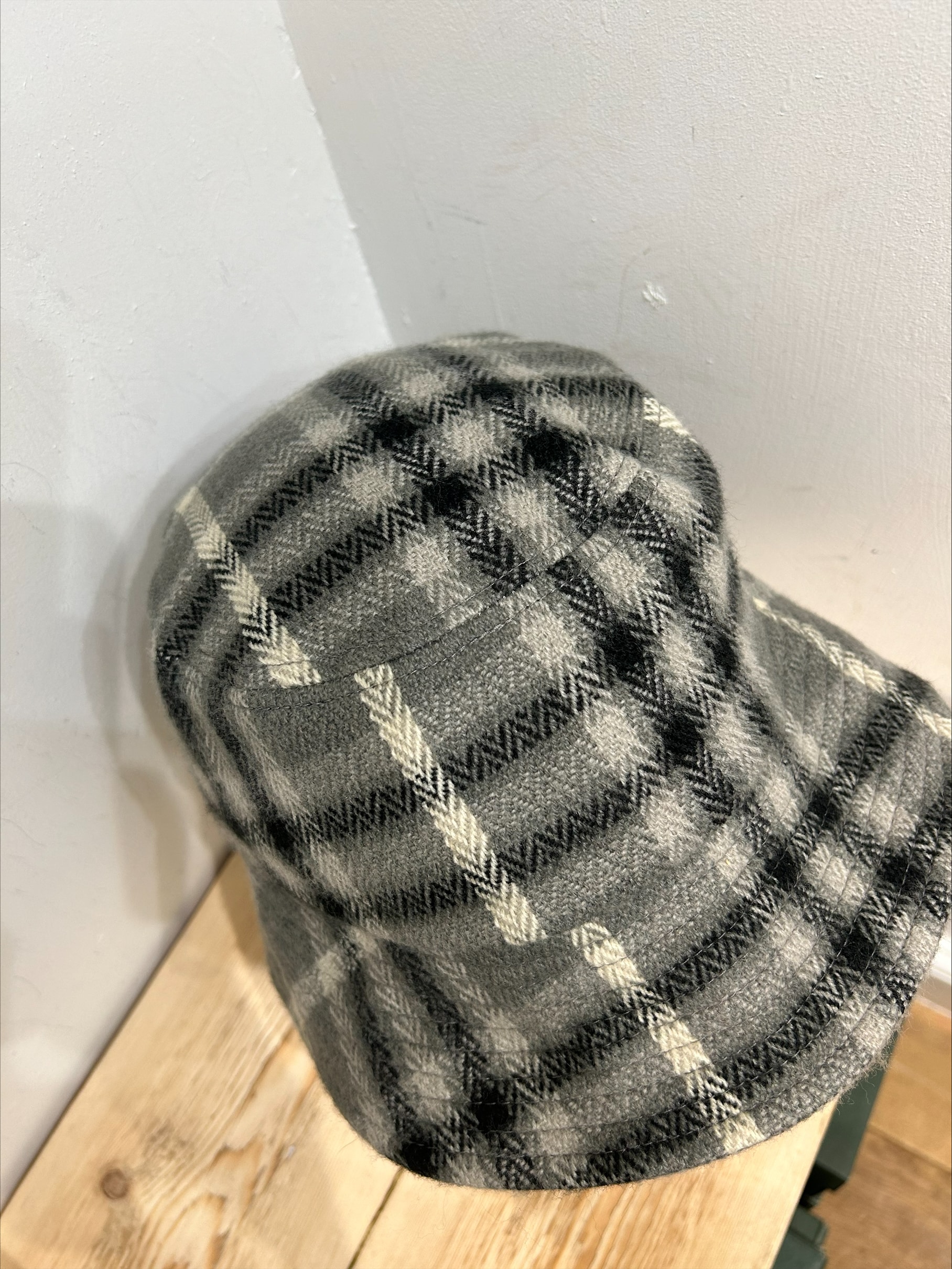 Manilla Bucket Hat in Dark Grey Check