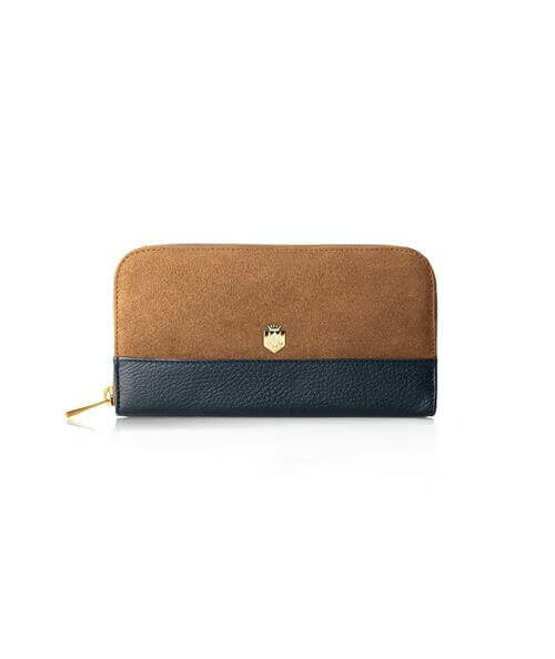 Tan and Navy Salisbury Purse