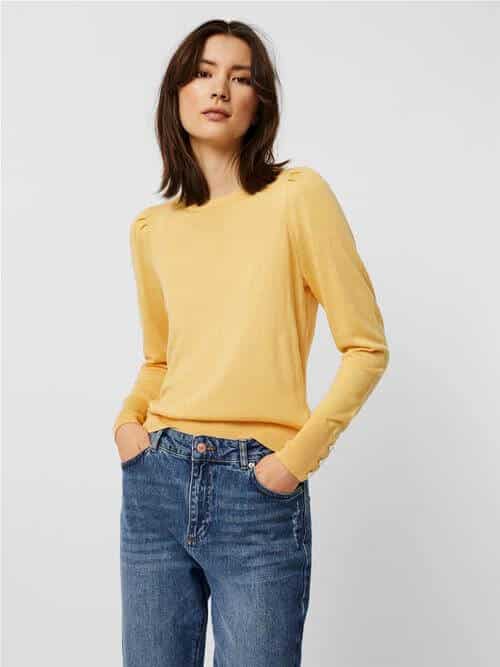 Silke O Neck Button Blouse – Cornsilk