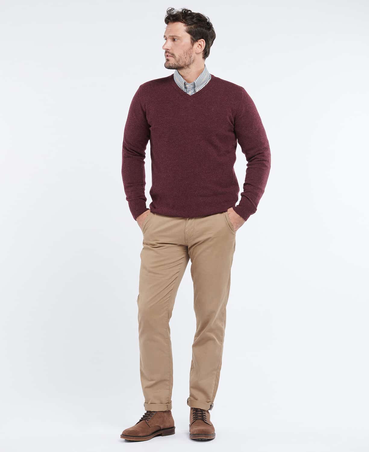 Barbour essential lambswool 2025 v neck jumper