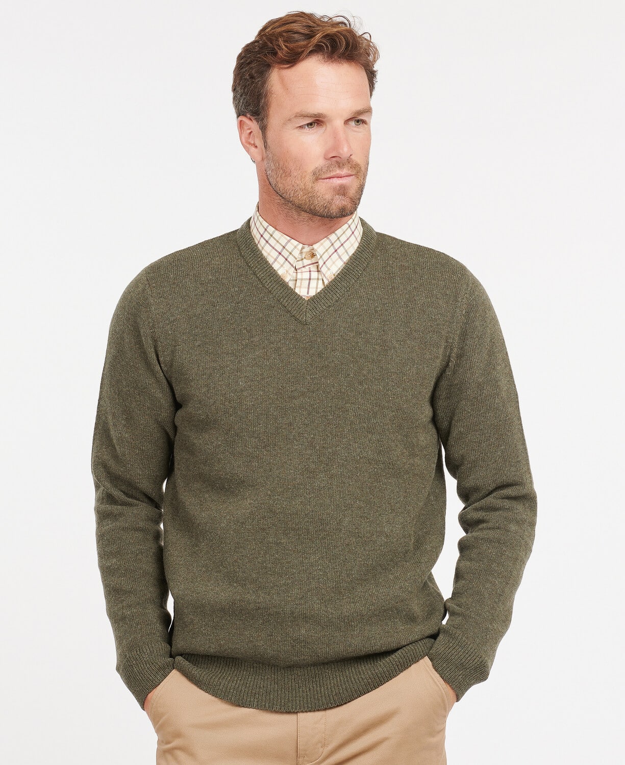 Nelson Essential V Neck Jumper Seaweed