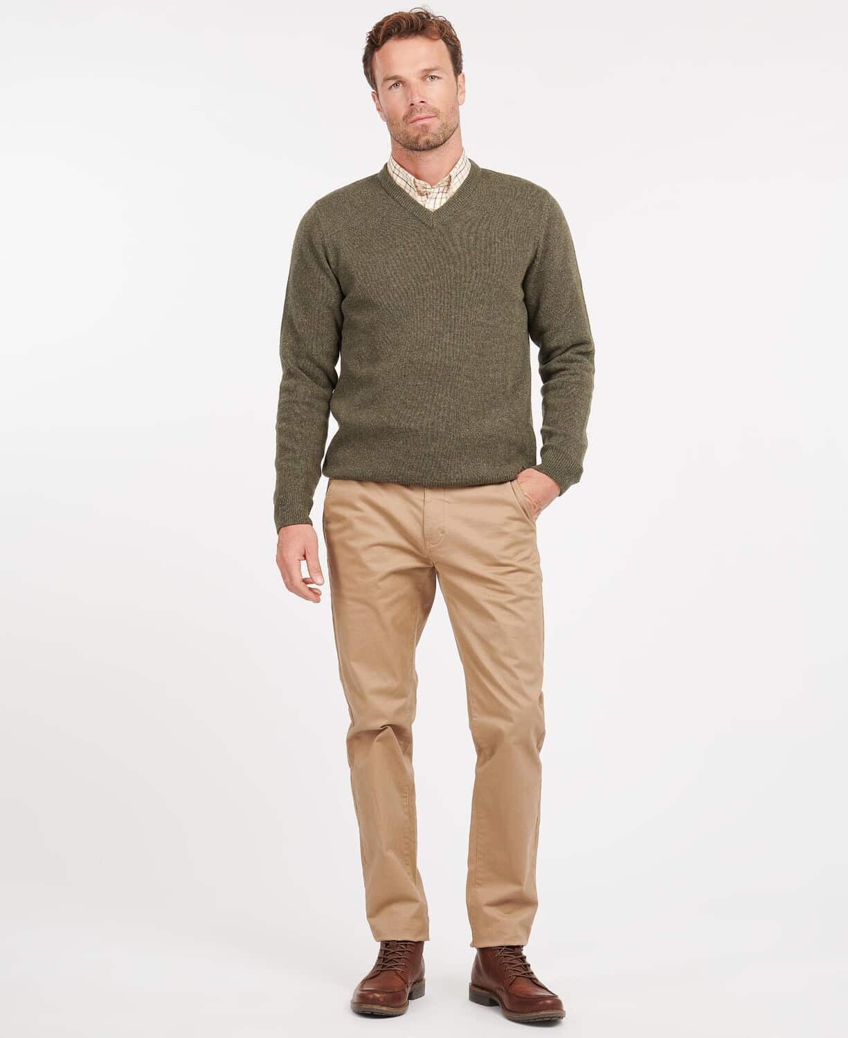 Nelson Essential V Neck Jumper Seaweed