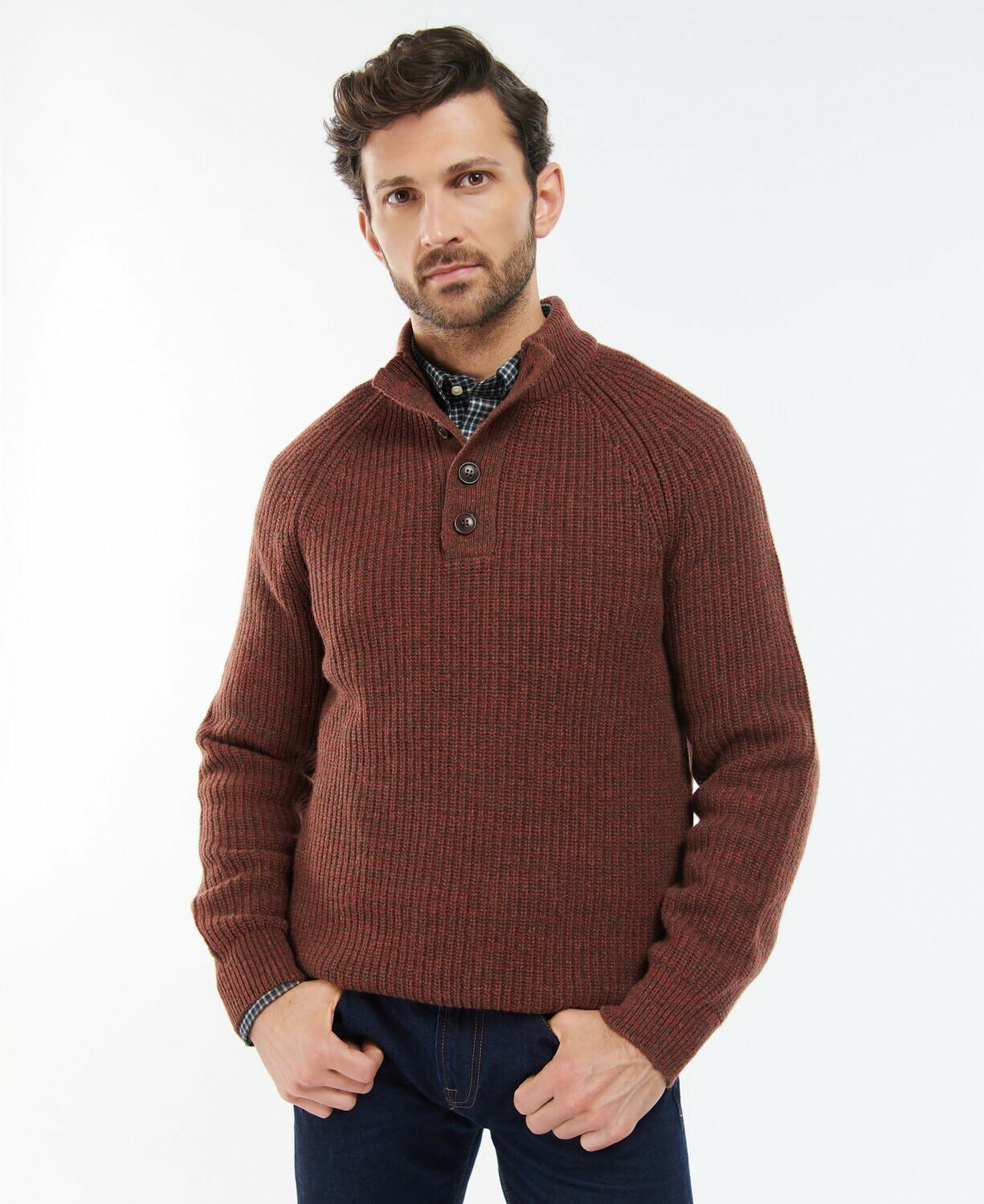 Horseford Half Button Jumper Cinnamon