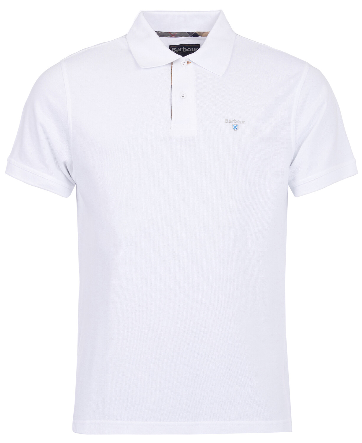 Tartan Pique Polo Shirt – White