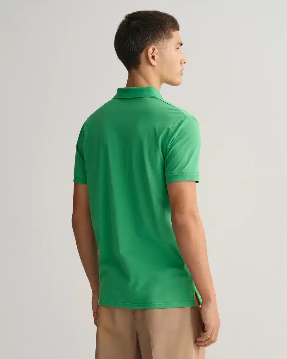 Collar Piqué Polo Shirt – Mid Green size M