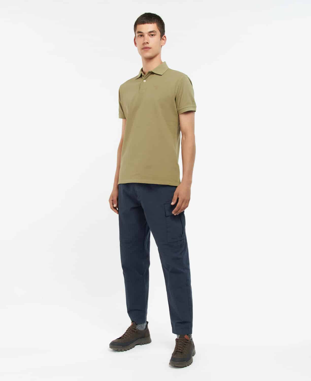 Washed Sports Polo Shirt – Bleached Olive