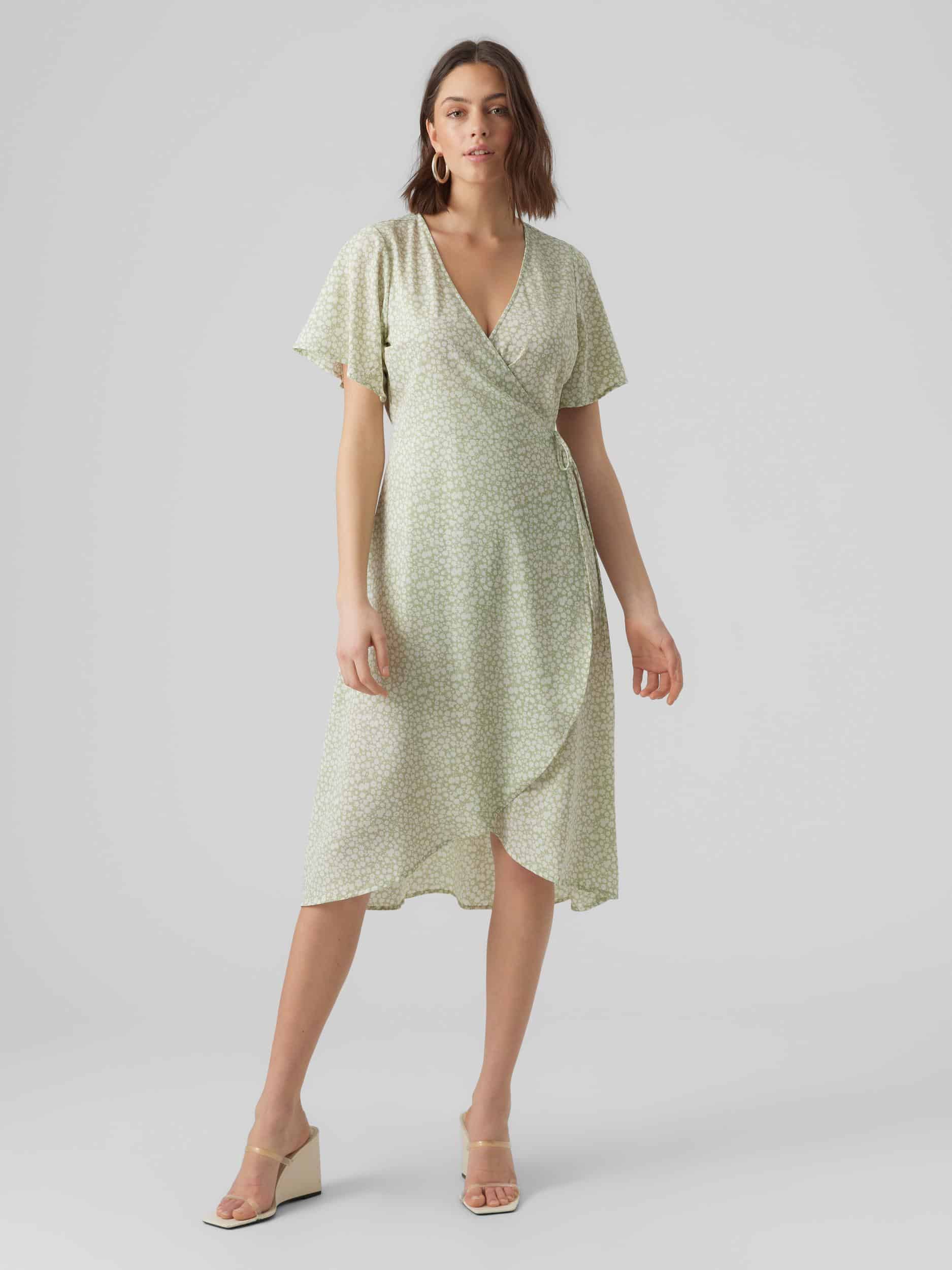 Saki Wrap Dress – Reseda/ Mini Henna