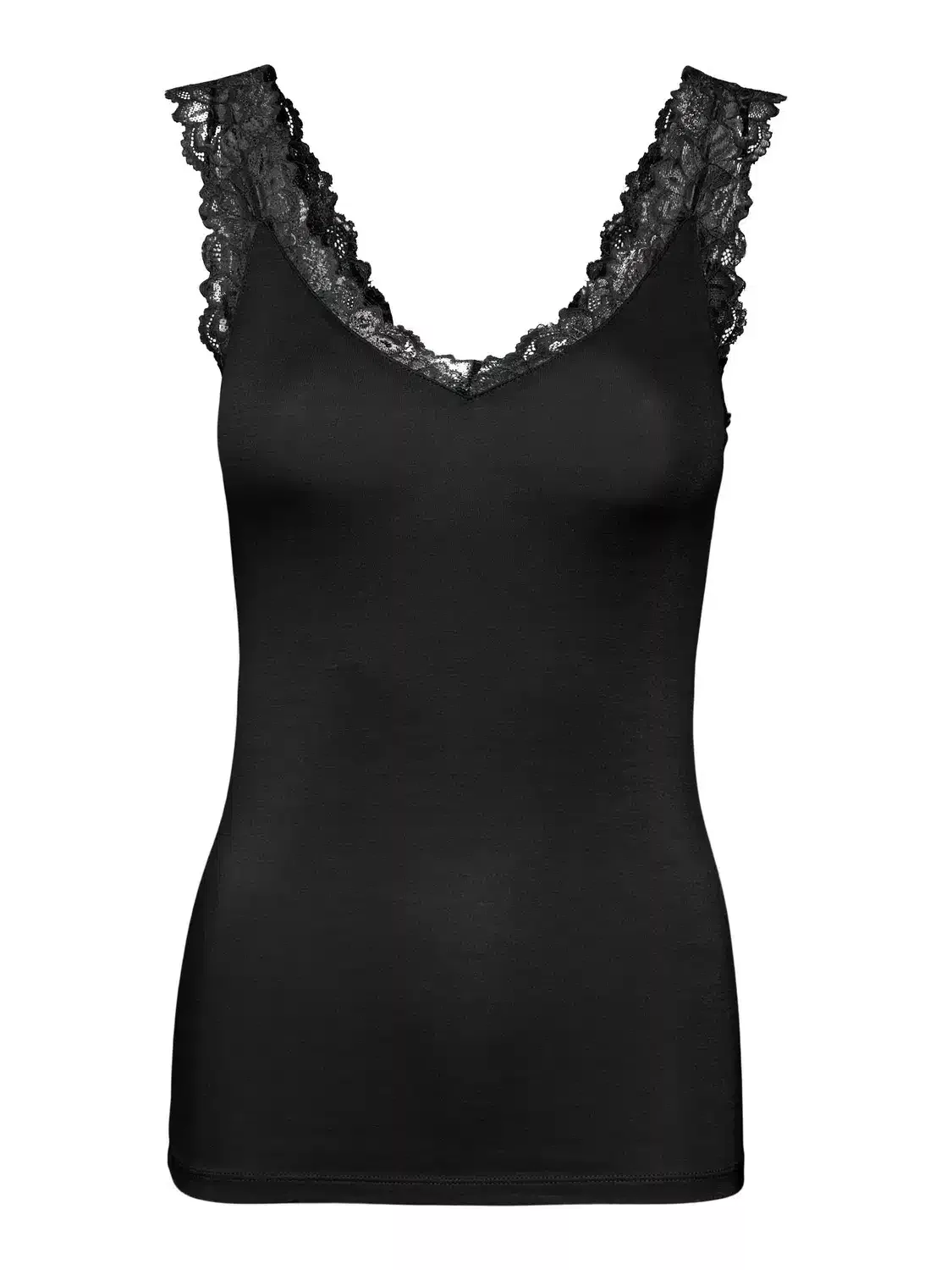 Rosa Vest Top- Black Lace