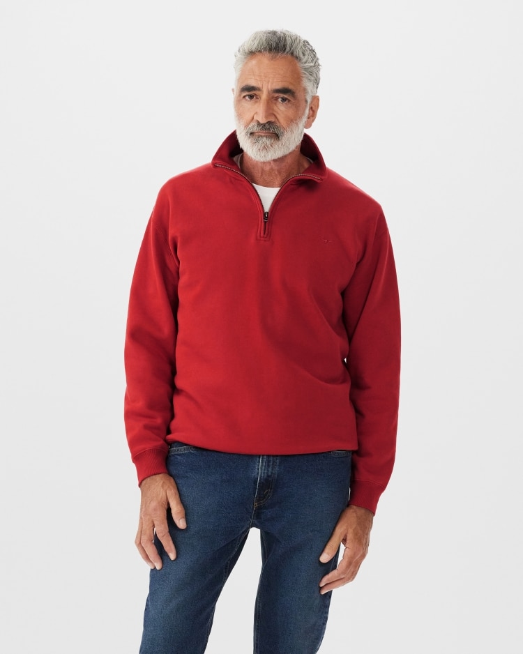 Mulyungarie Quarter Zip Fleece in Red