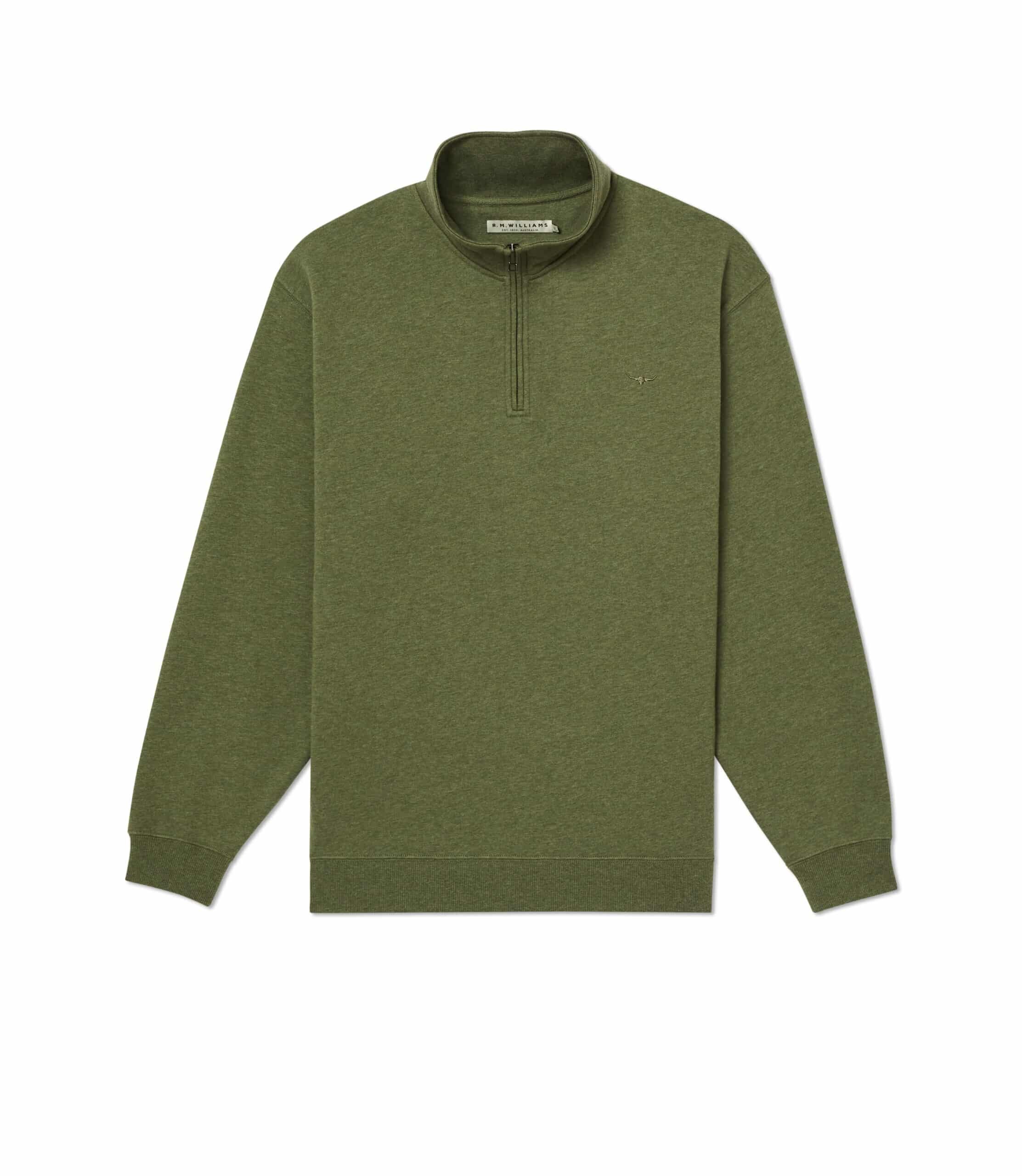 Mulyungarie Quarter Zip in Olive Green