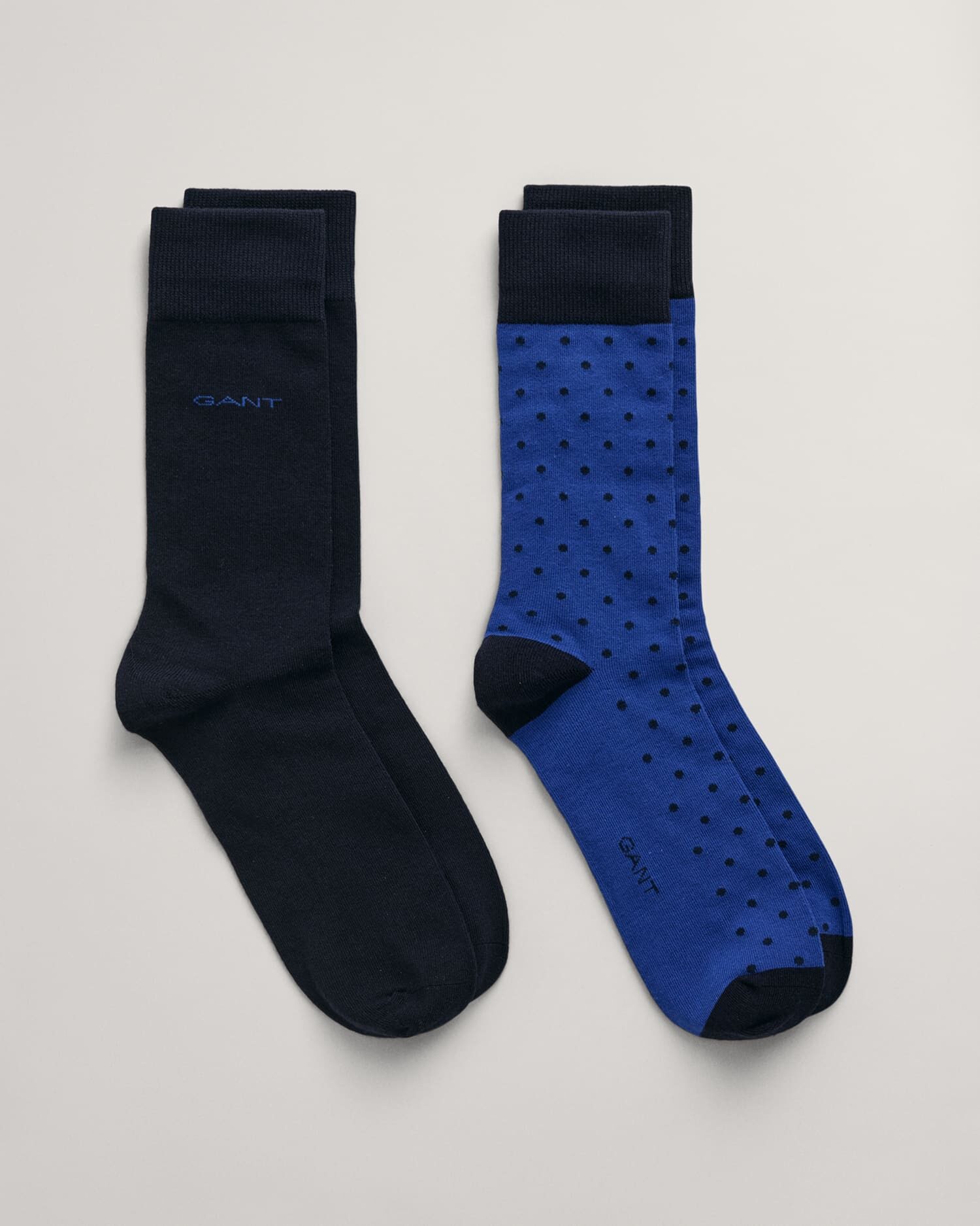 Gant 2-Pack Dot and Solid Socks in Blue