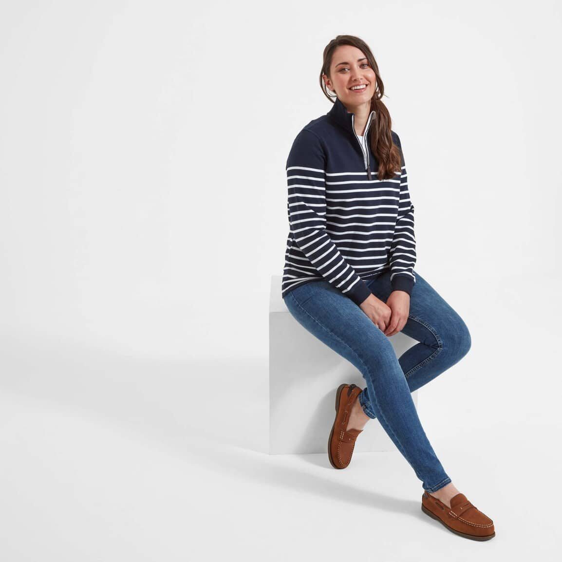 HOPE COVE SWEATSHIRT – NAVY STRIPE