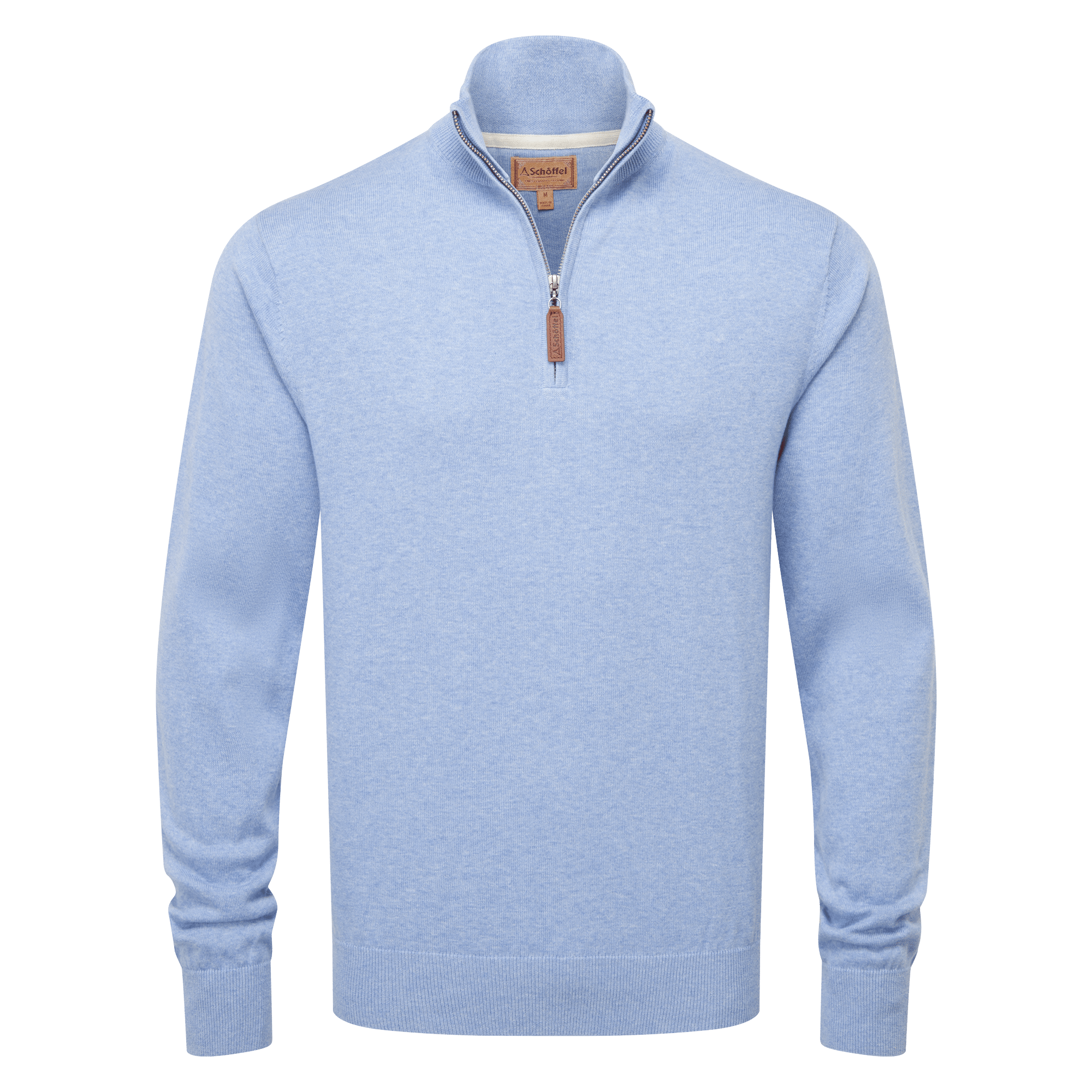 Porthmeor Pima Cotton 1/4 Zip Jumper – Sky Blue