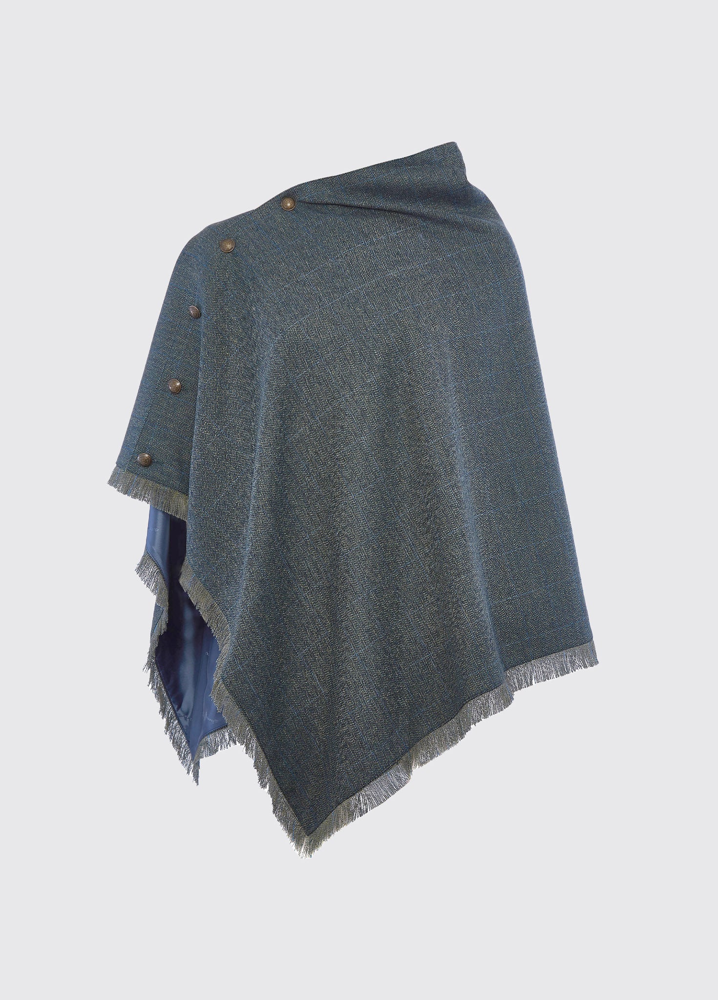 Hazelwood Tweed Poncho – Mist