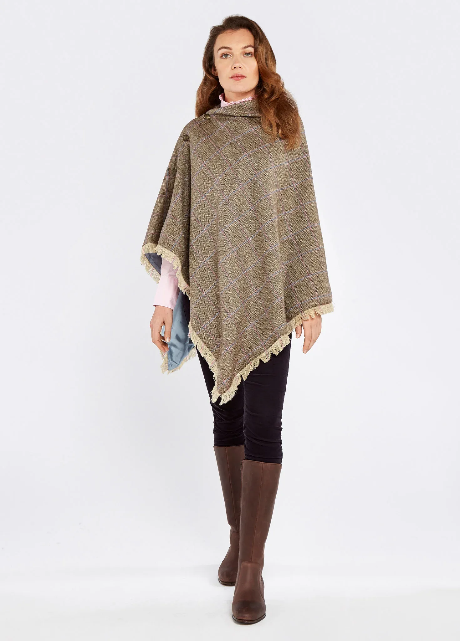 Hazelwood Tweed Poncho – Woodrose