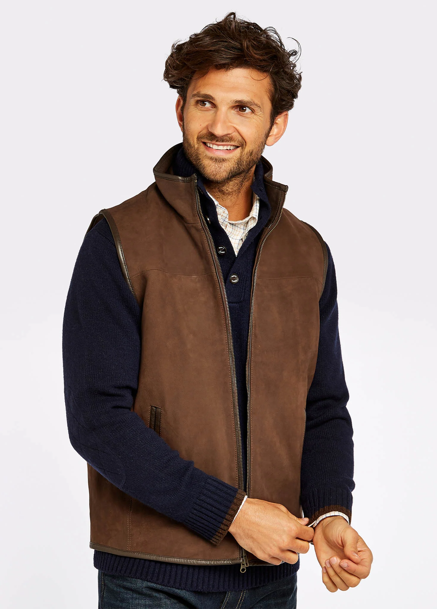 Dunhill Leather Gilet – Walnut