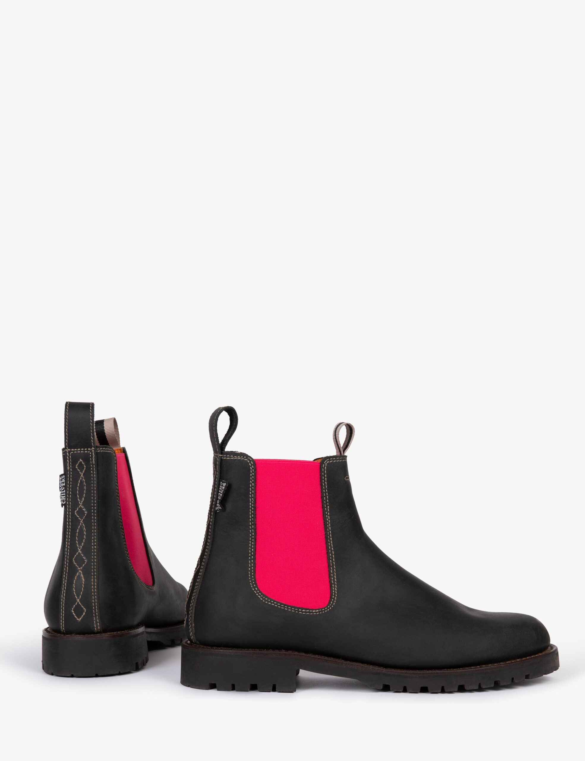 Nelson Leather Boot – Black/Neon Pink