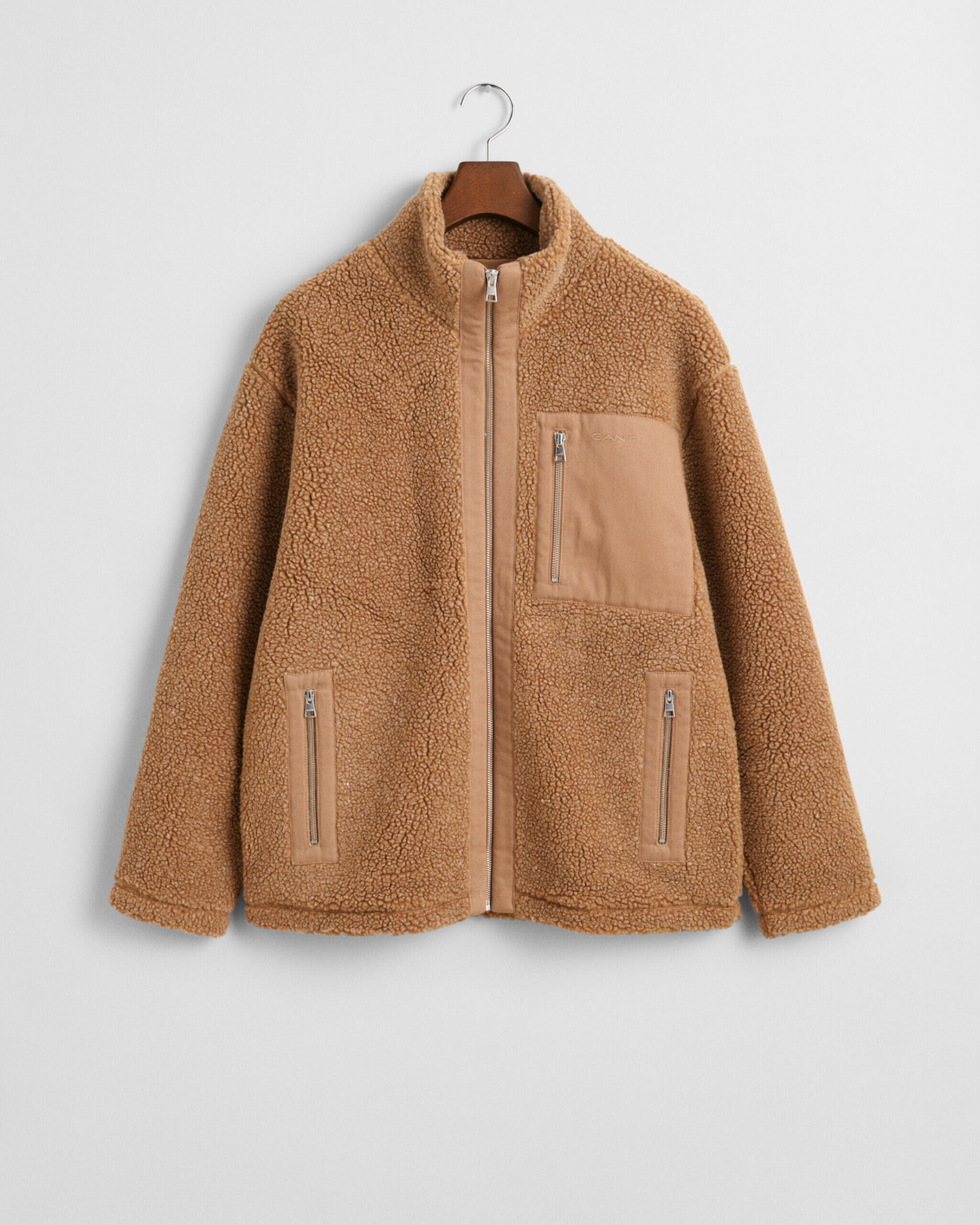 Wool Blend Block Fleece – Caramel beige