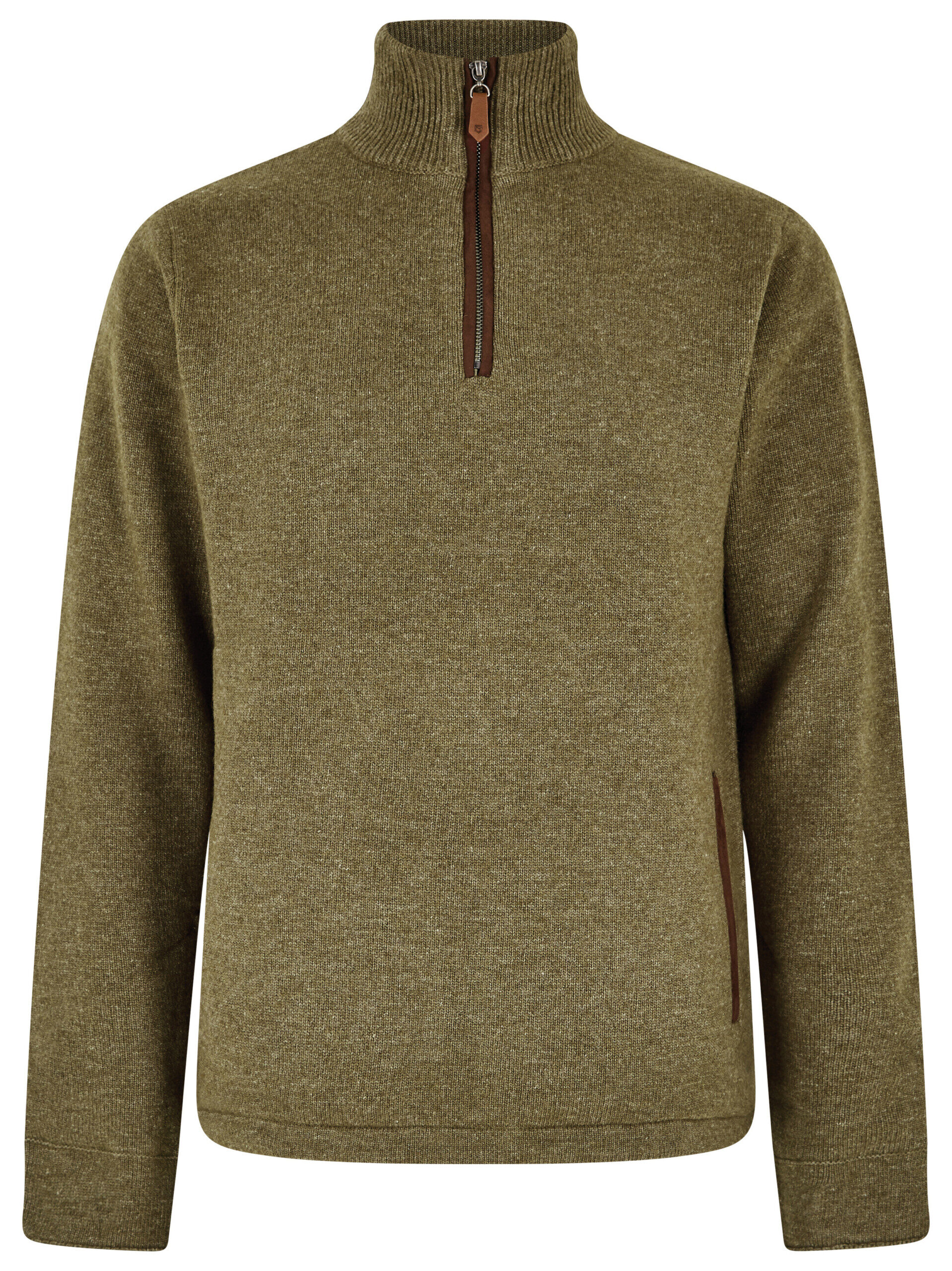 Feeney Zip Neck Sweater – Dusky Green