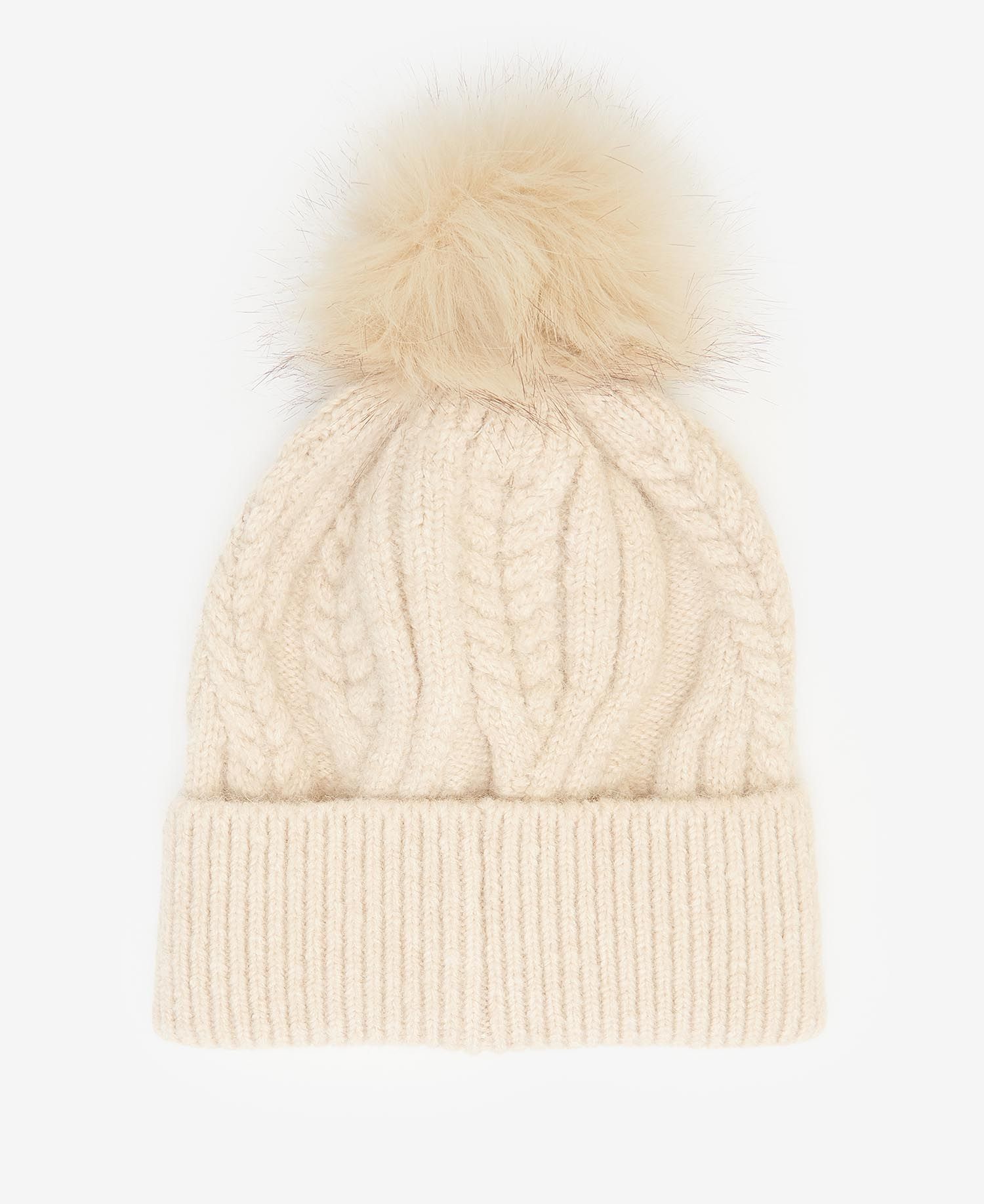 Elsdon Cable-Knit Beanie – Eggshell