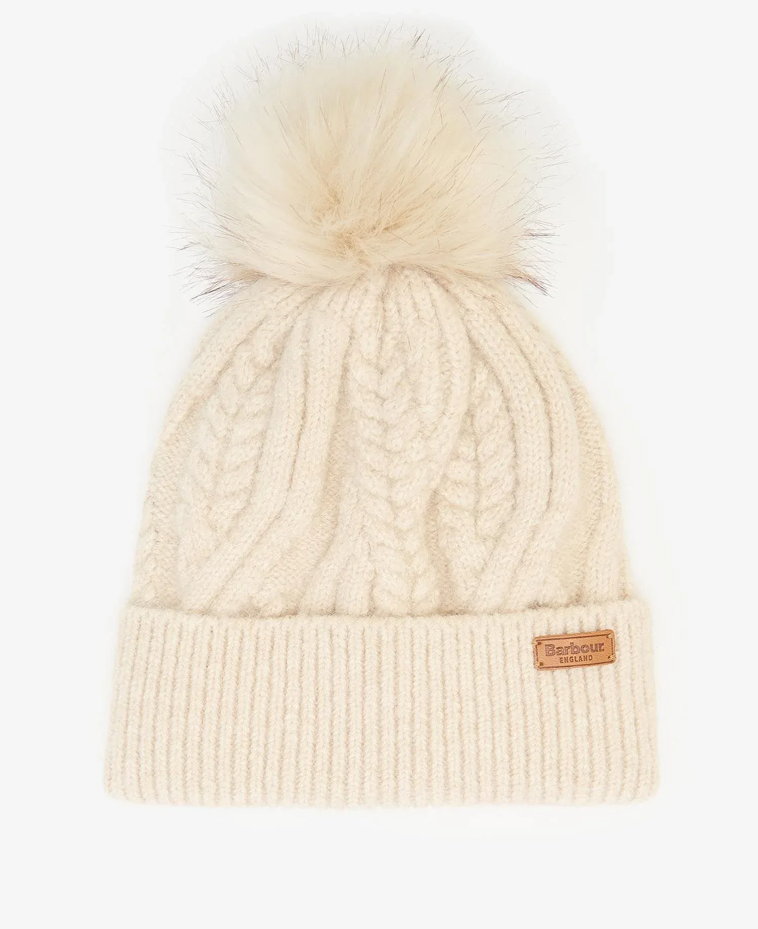 Elsdon Cable-Knit Beanie – Eggshell