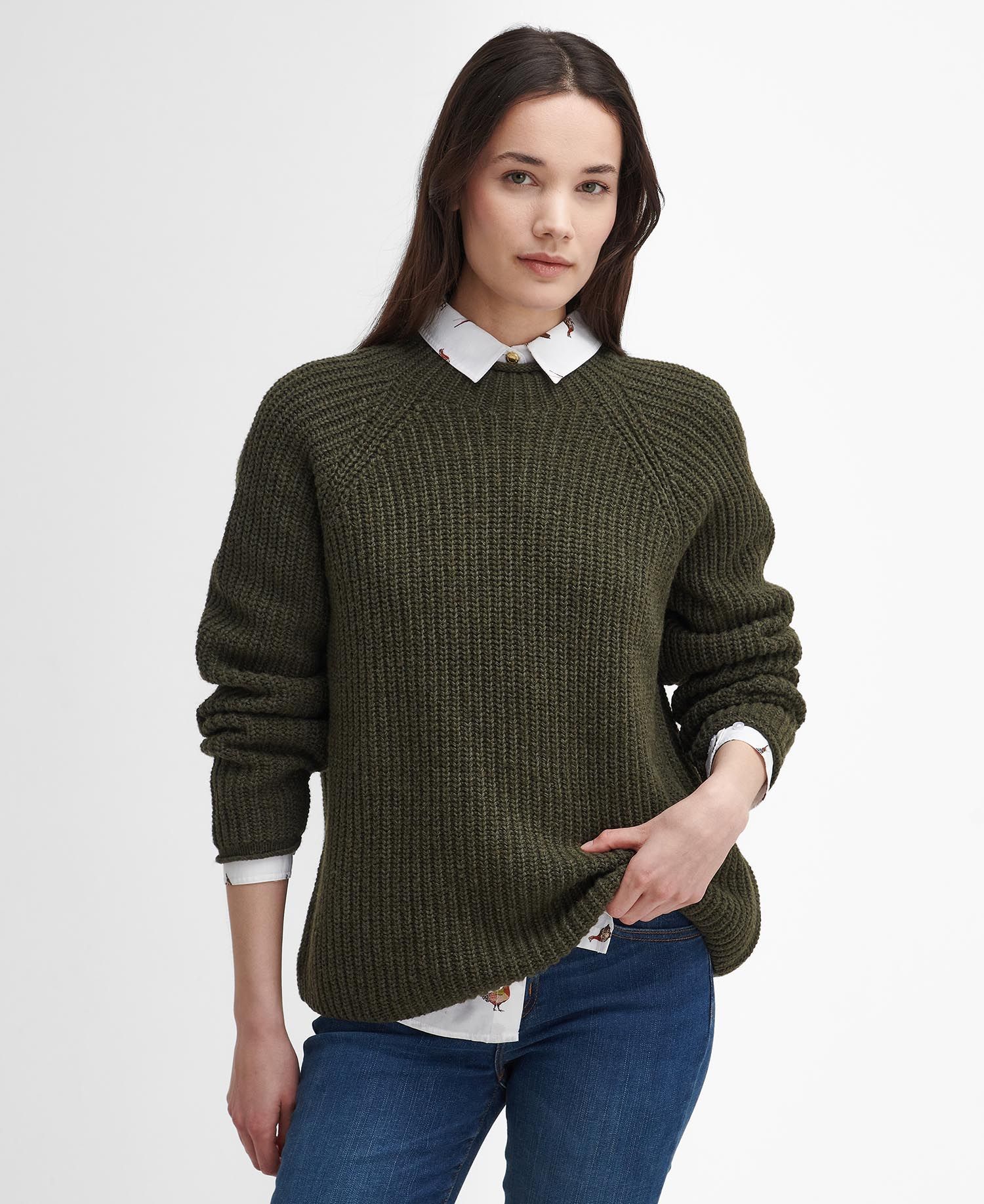 Willows High-Neck Jumper – Olive