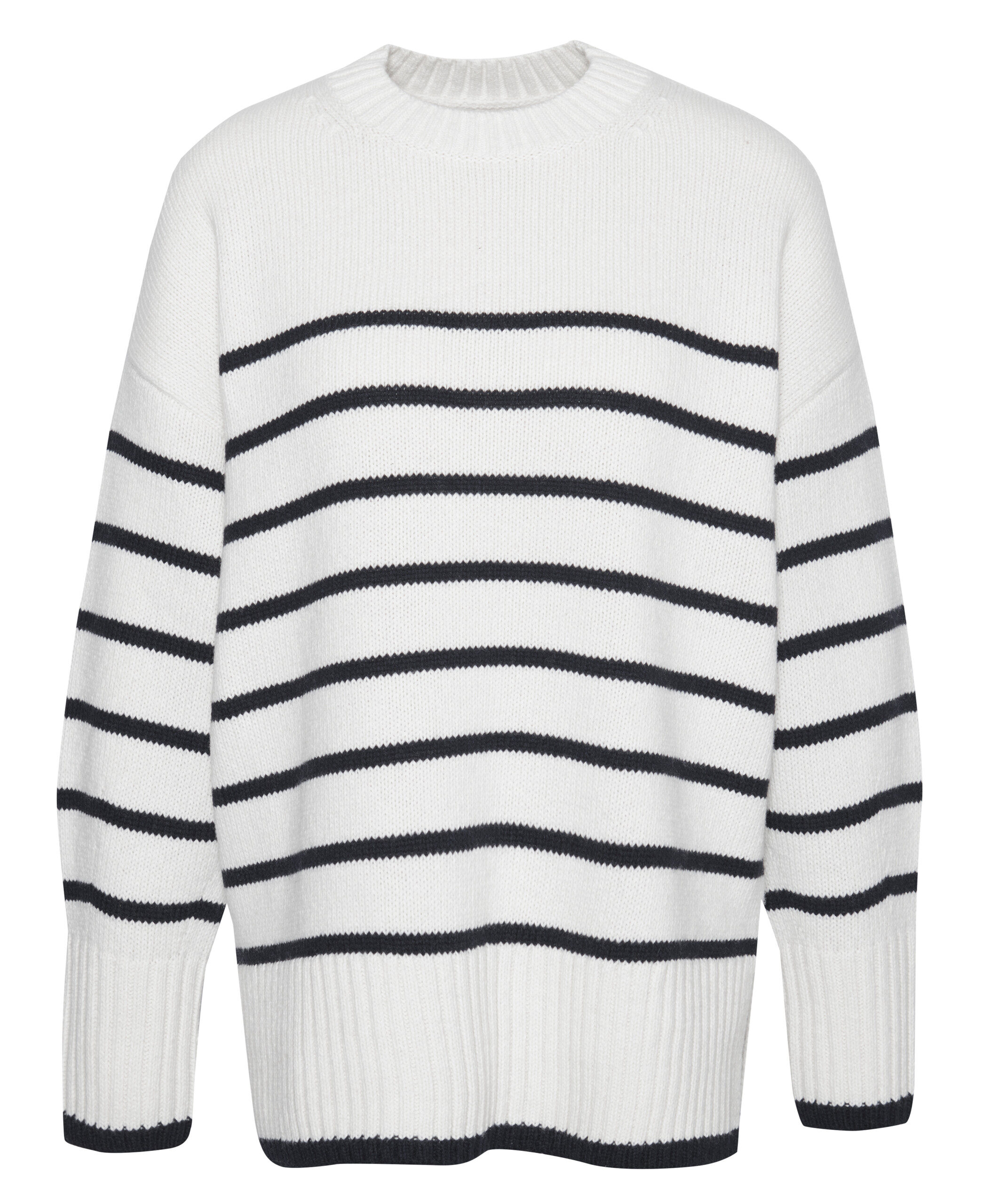 Belmore Striped Crew Neck Jumper – Ecru