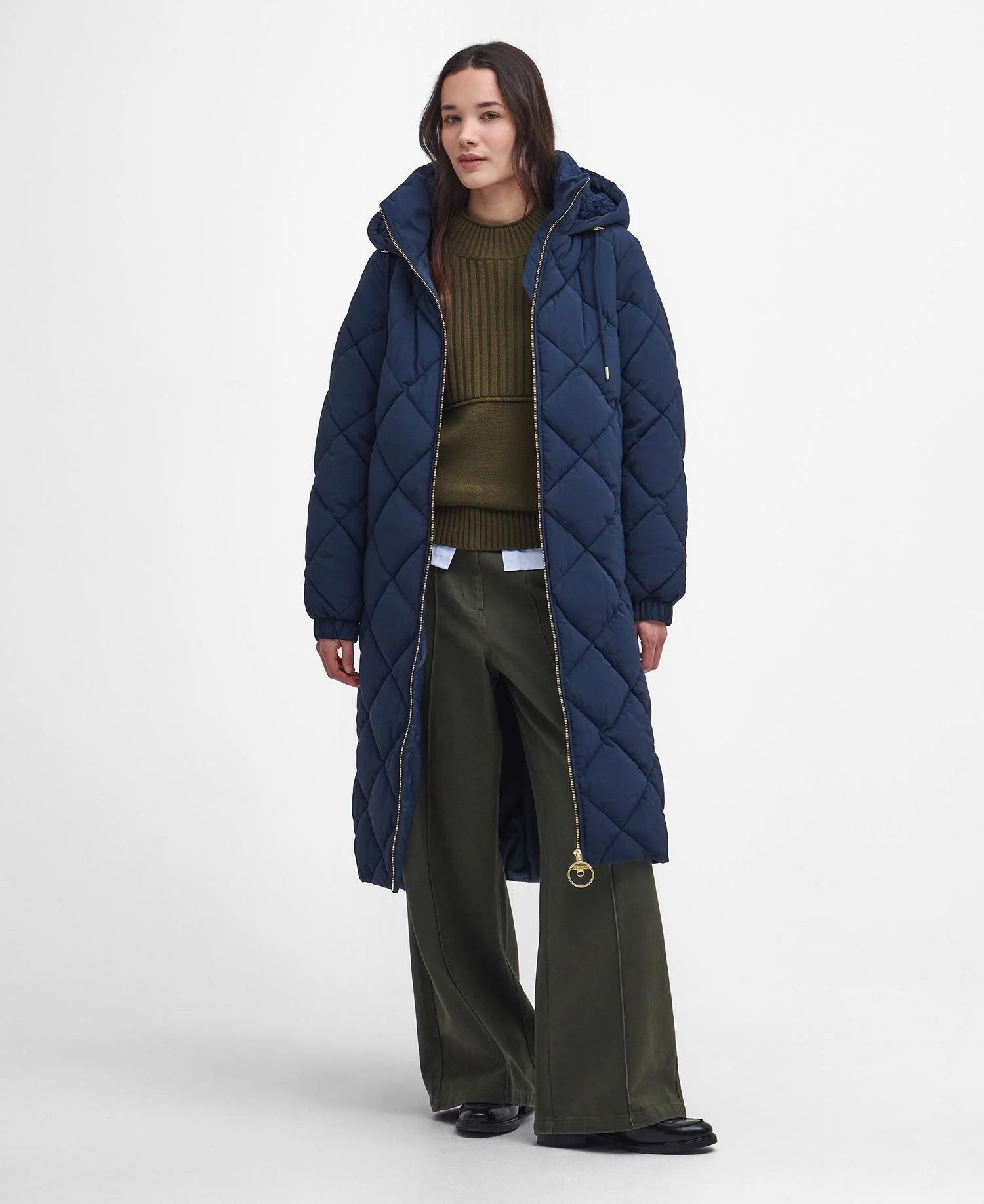 Kirkton Longline Puffer Jacket – Navy/Classic