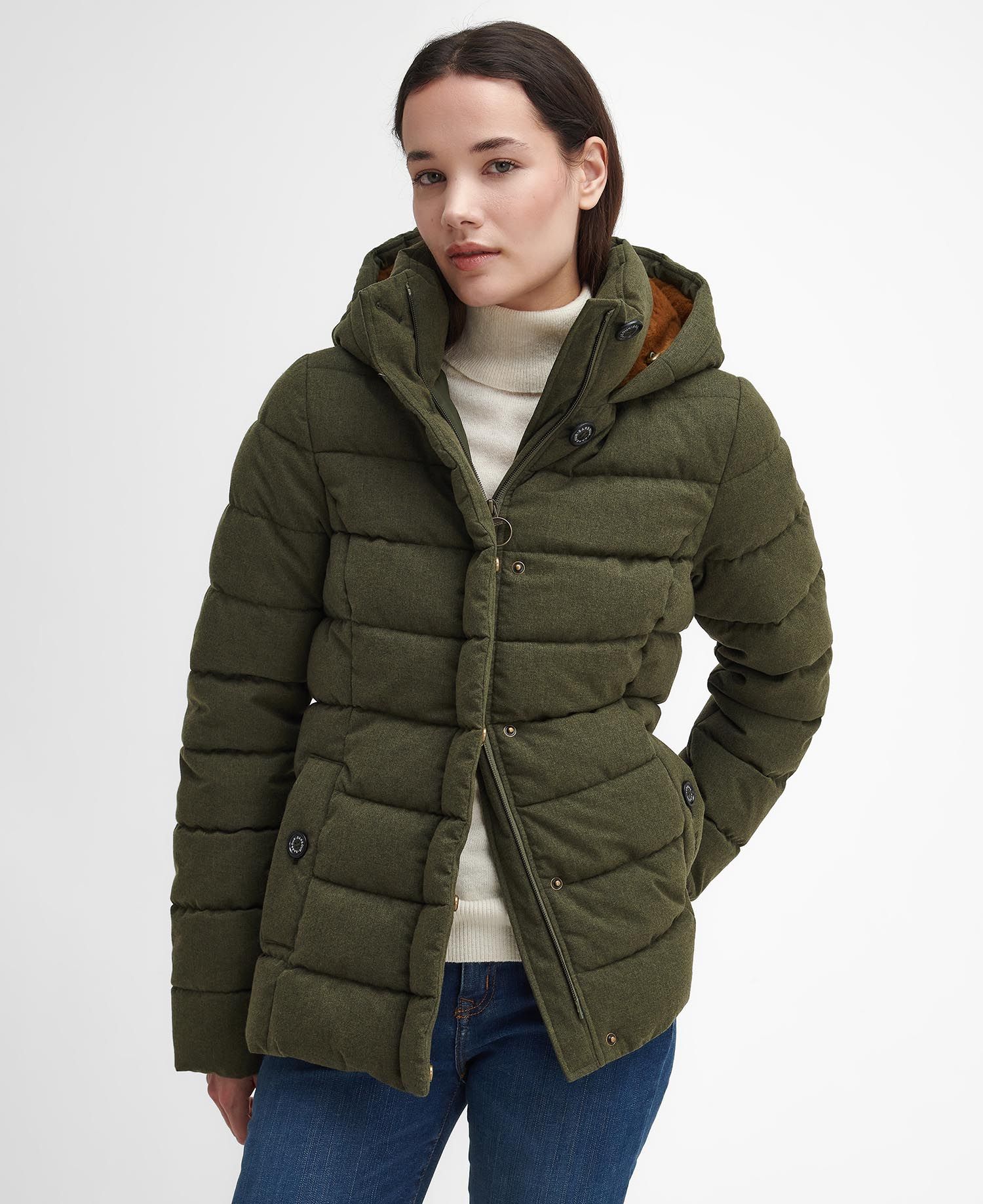 Camellia Puffer Jacket – Olive