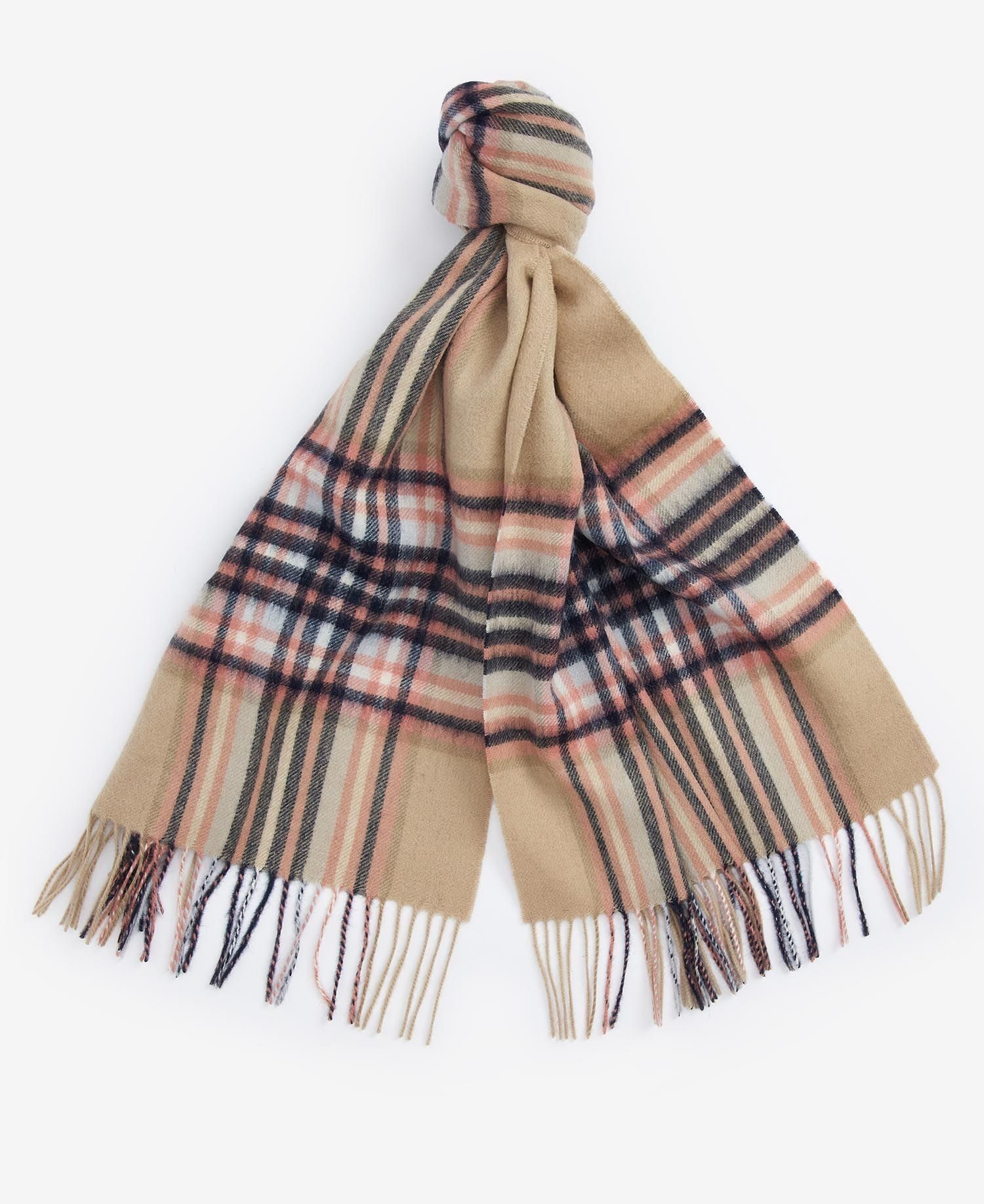 Lonnen Check Wrap Scarf – White Pepper