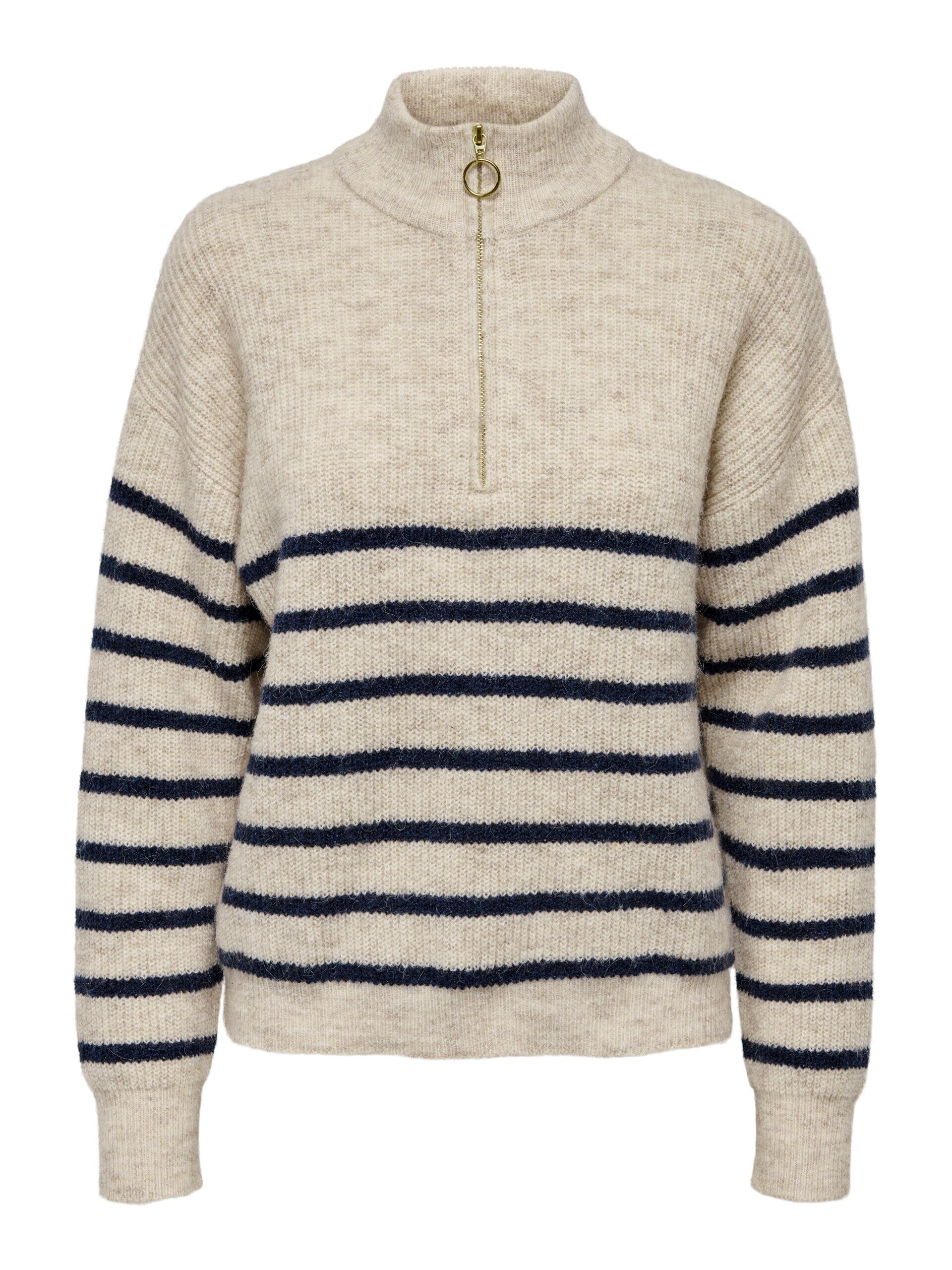 Tokyo Half Zip Jumper – Navy Stripe