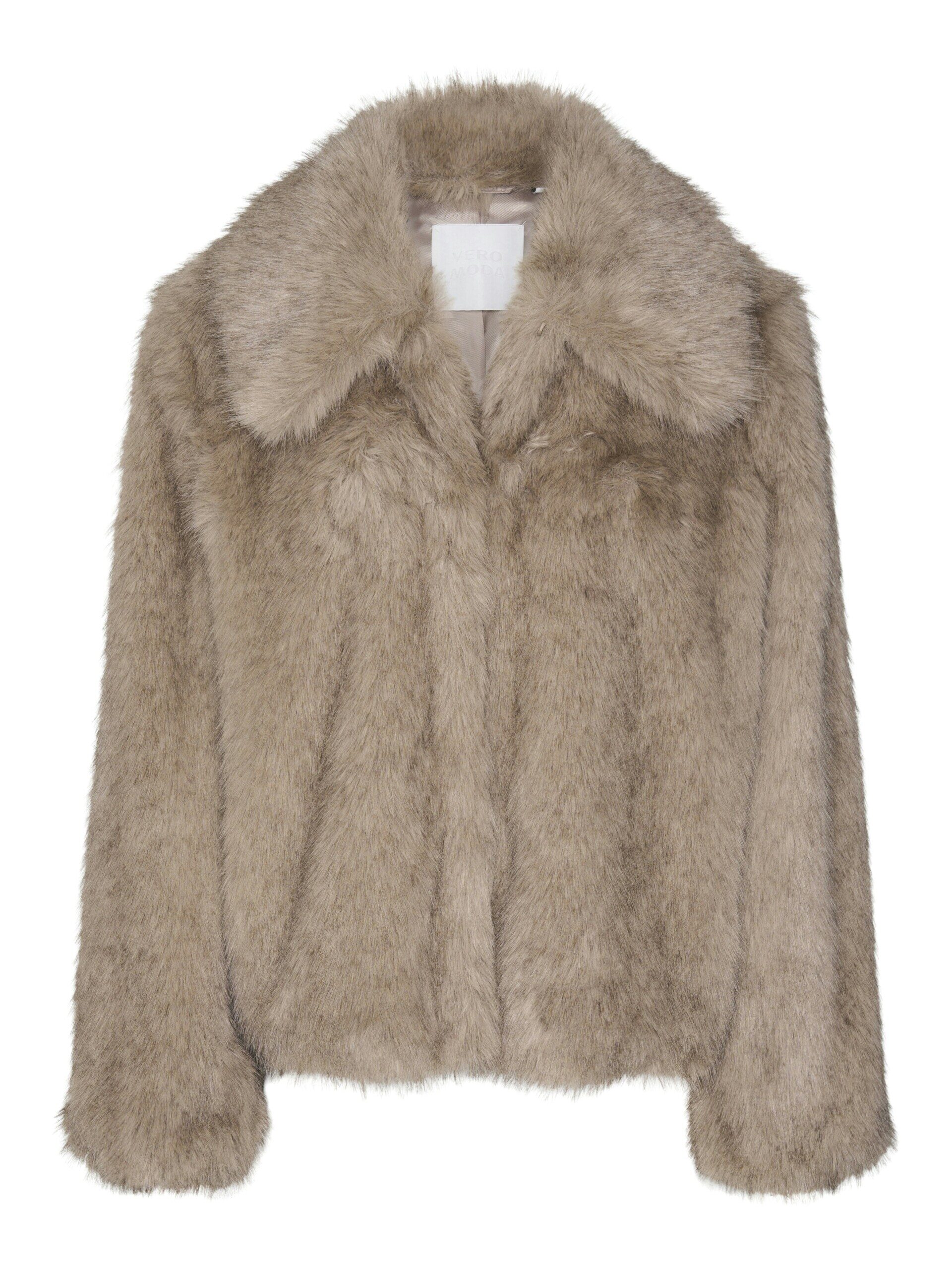 Audrey Short Faux Fur Jacket – Silver Mink