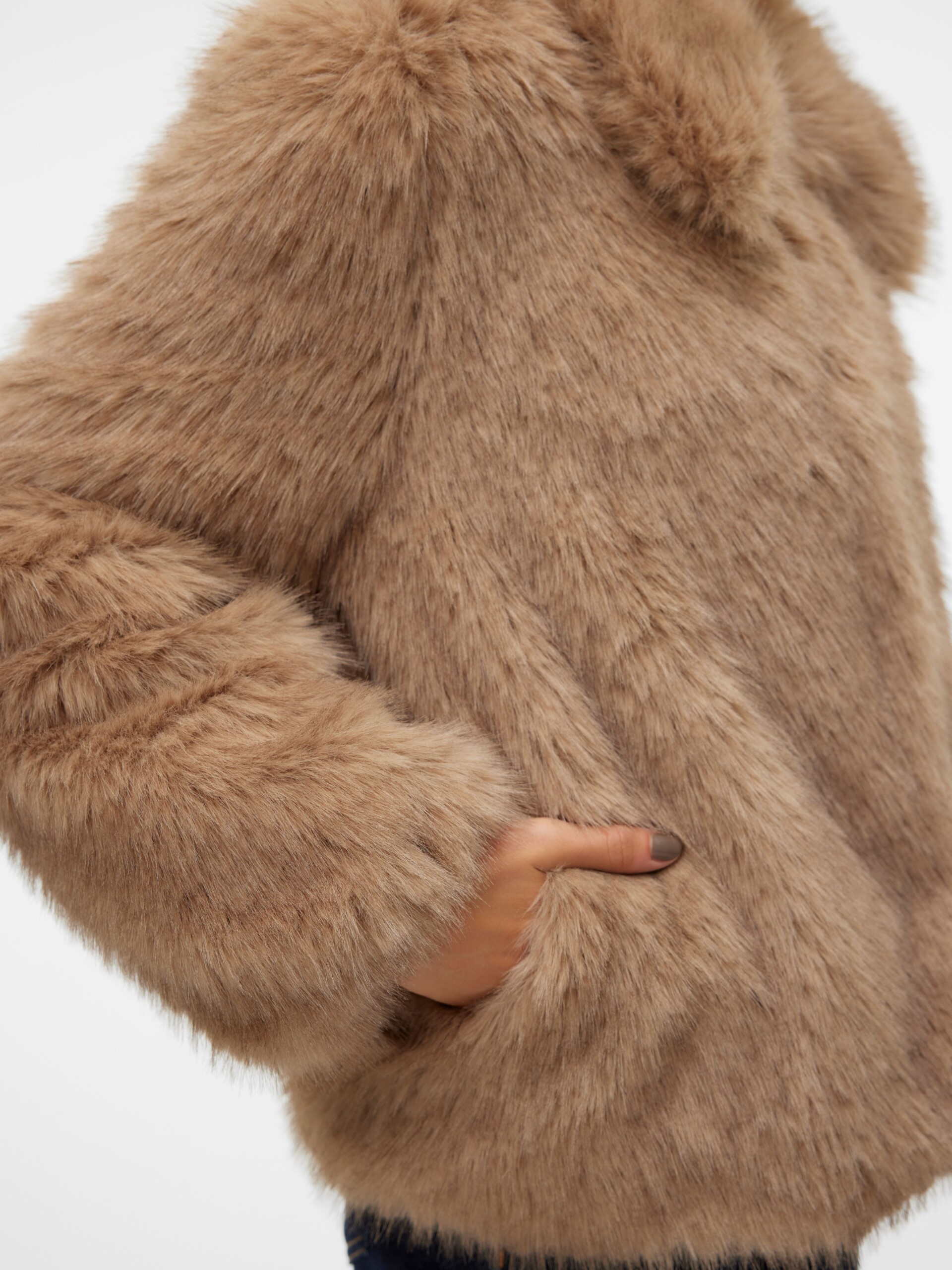 Audrey Short Faux Fur Jacket – Silver Mink