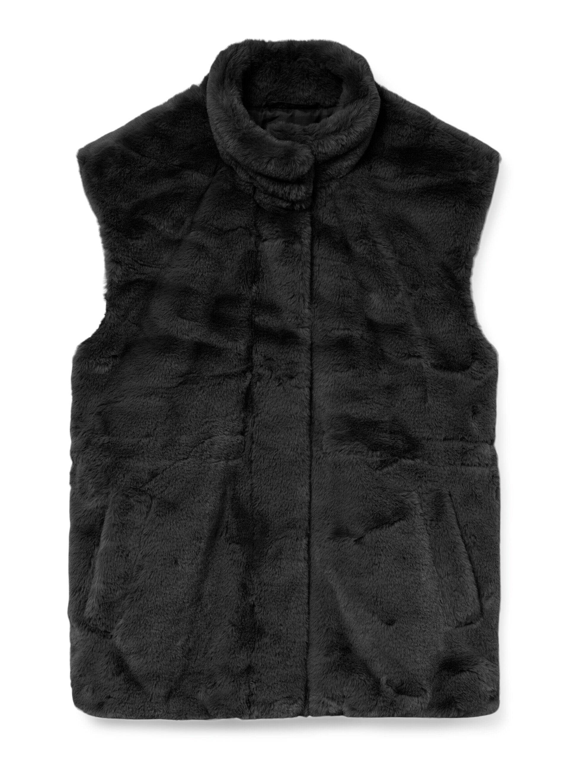 FAUX FUR WAISTCOAT – BLACK