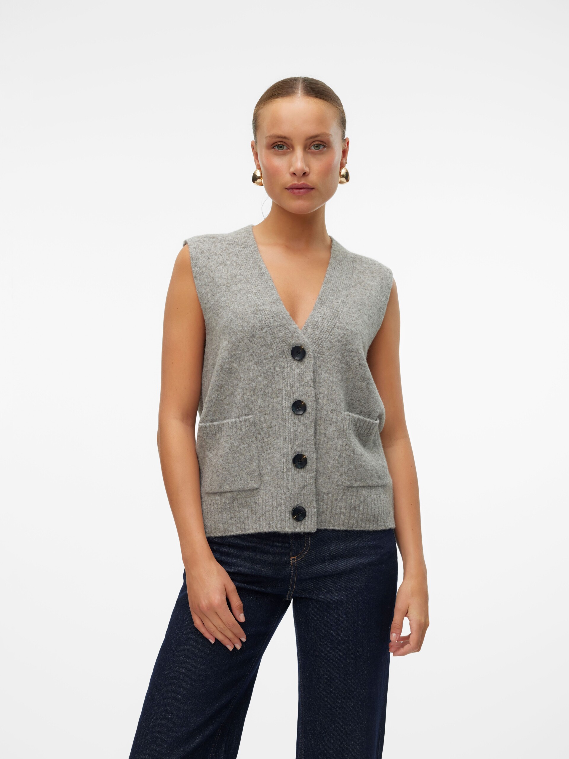 Clio Knitted Vest – Grey