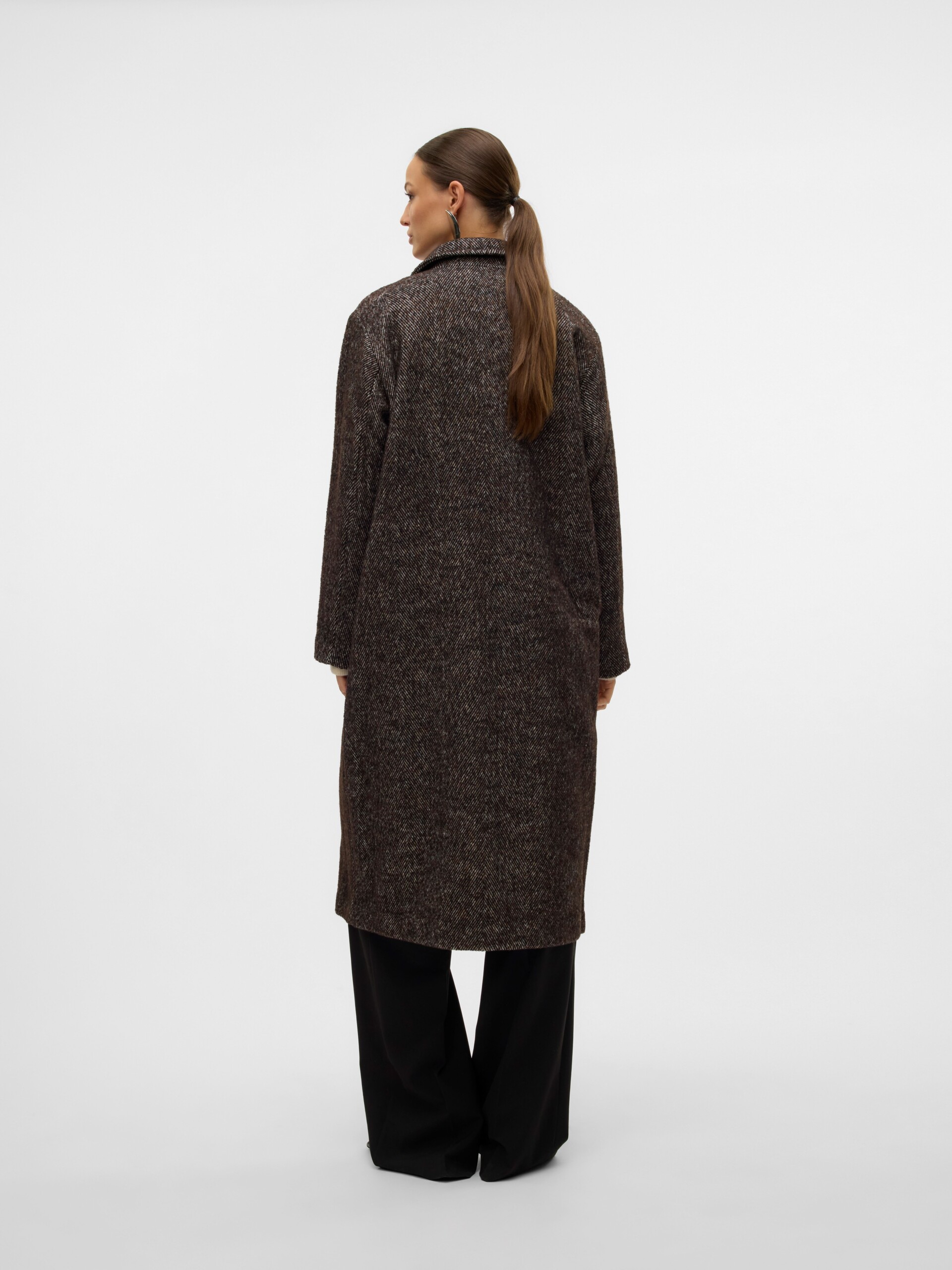 Babette Long Wool Coat – Chocolate Torte