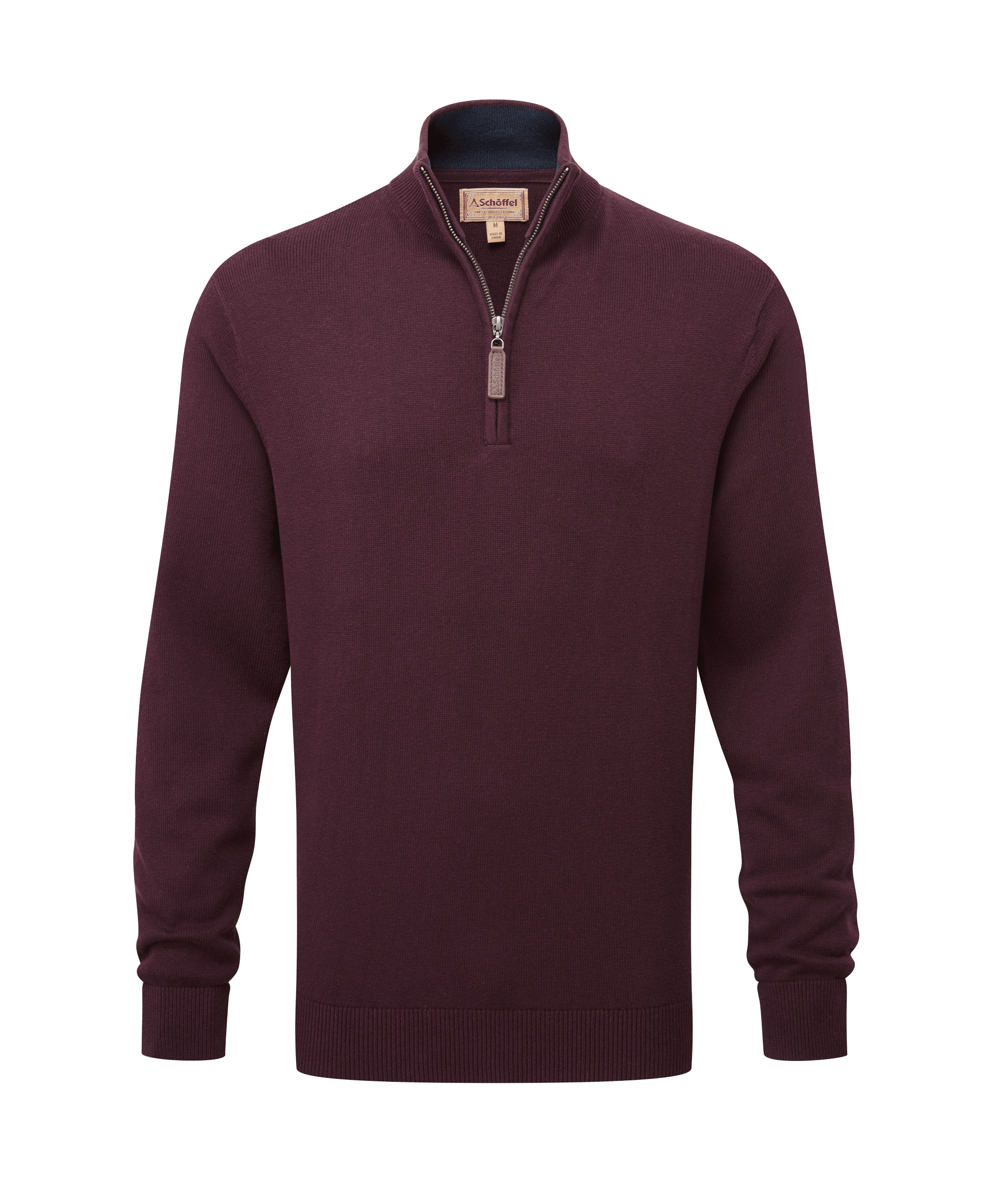 Calton Cotton Cashmere 1/4 Zip – Wine