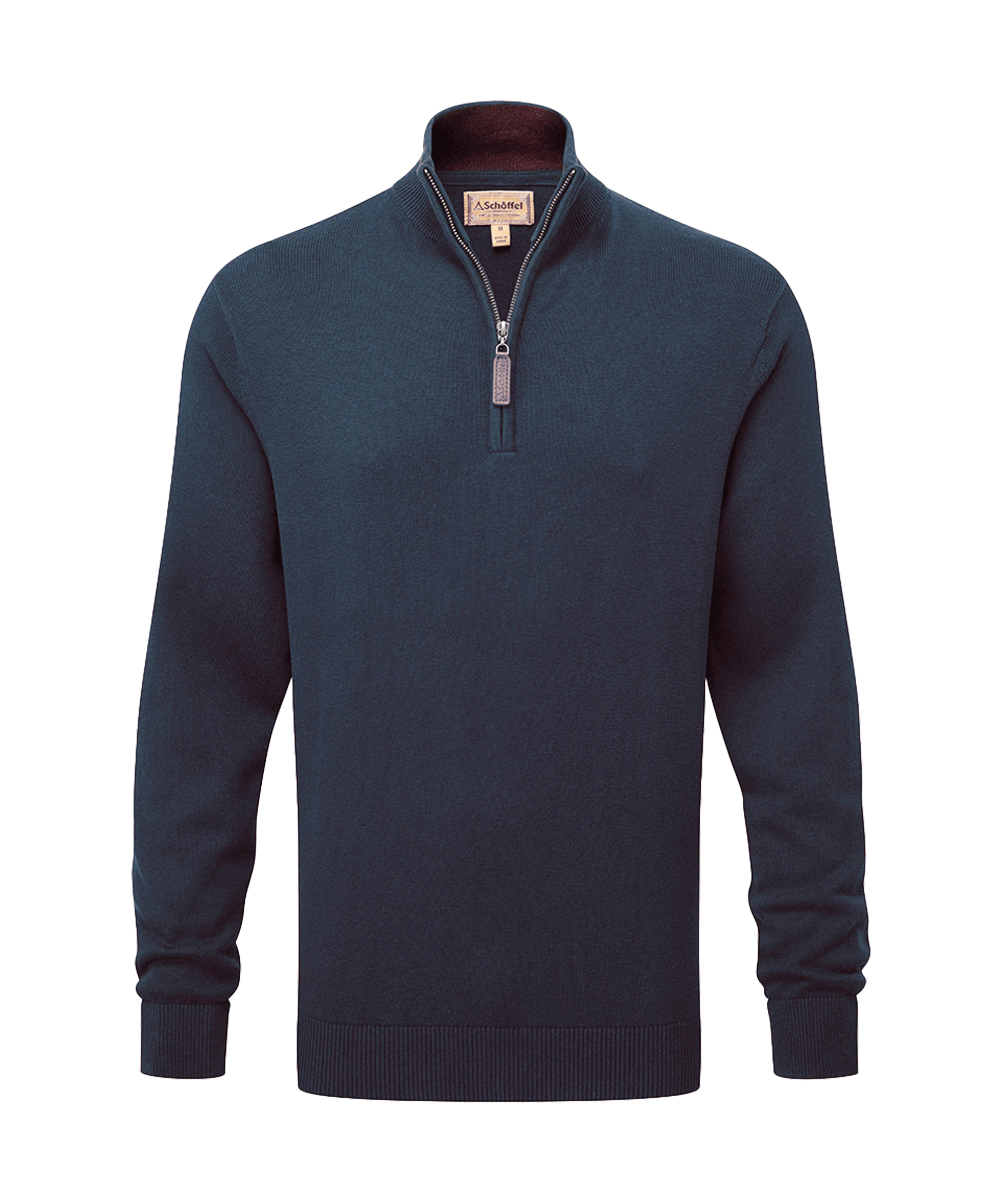 Calton Cotton Cashmere 1/4 zip – Petrol