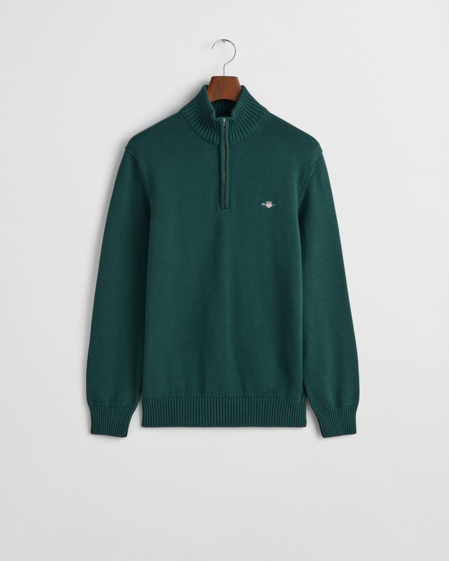 Casual Cotton Half Zip – Tartan Green