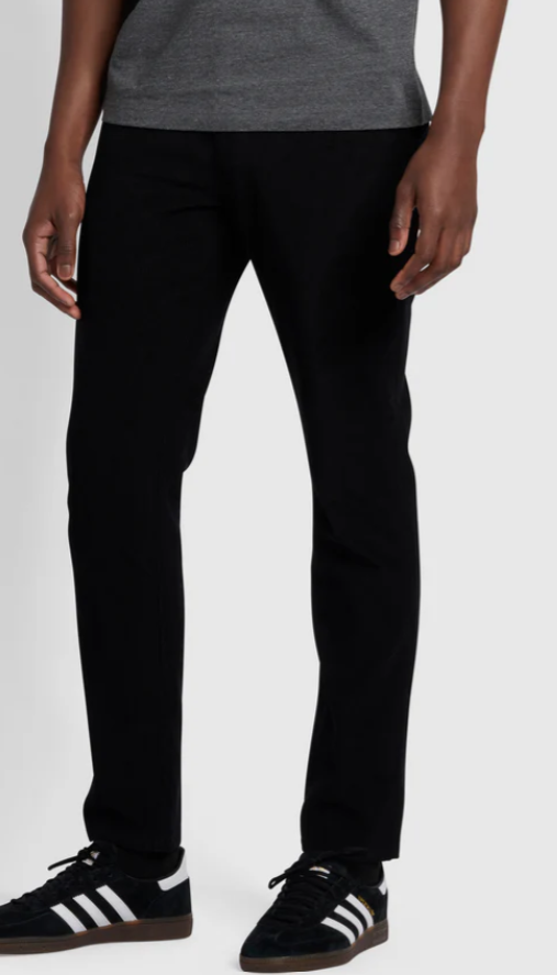 Elm Slim Fit Cord Trousers- Black