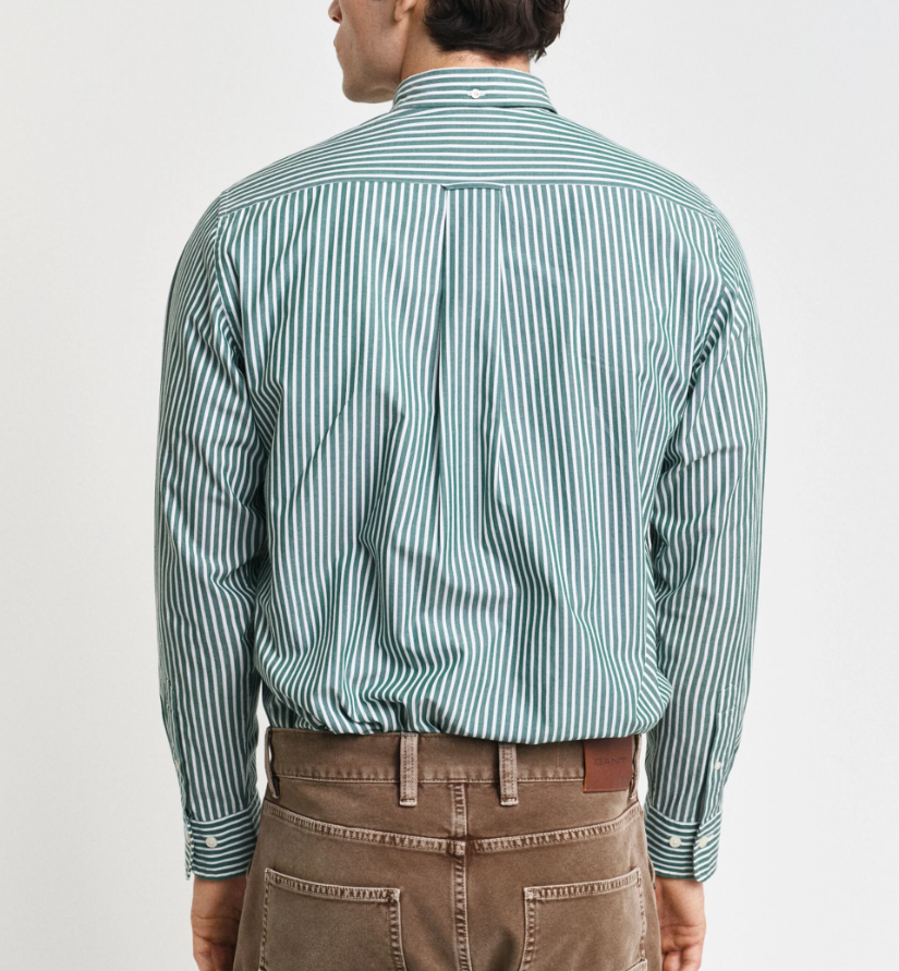 Regular Fit Classic Striped Shirt – Forest Green