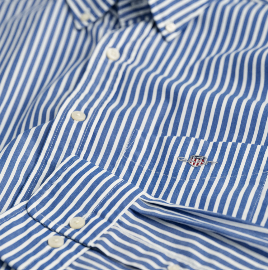 Regular Fit Classic Striped Shirt – College Blue